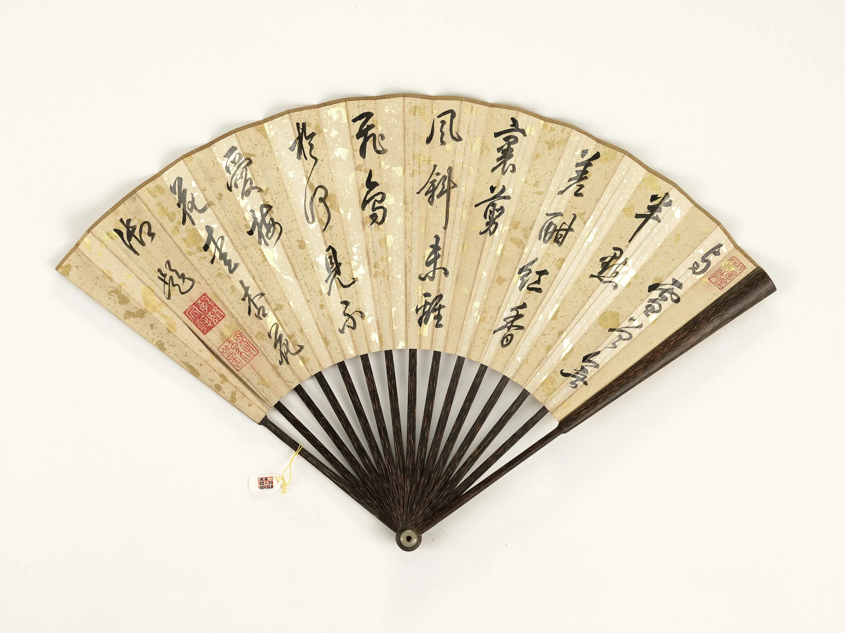 清代【爱新觉罗弘历-乾隆-清高宗】《乾隆御题吴令画杏花白燕御制诗明吴令画花鸟-成扇》 第2张