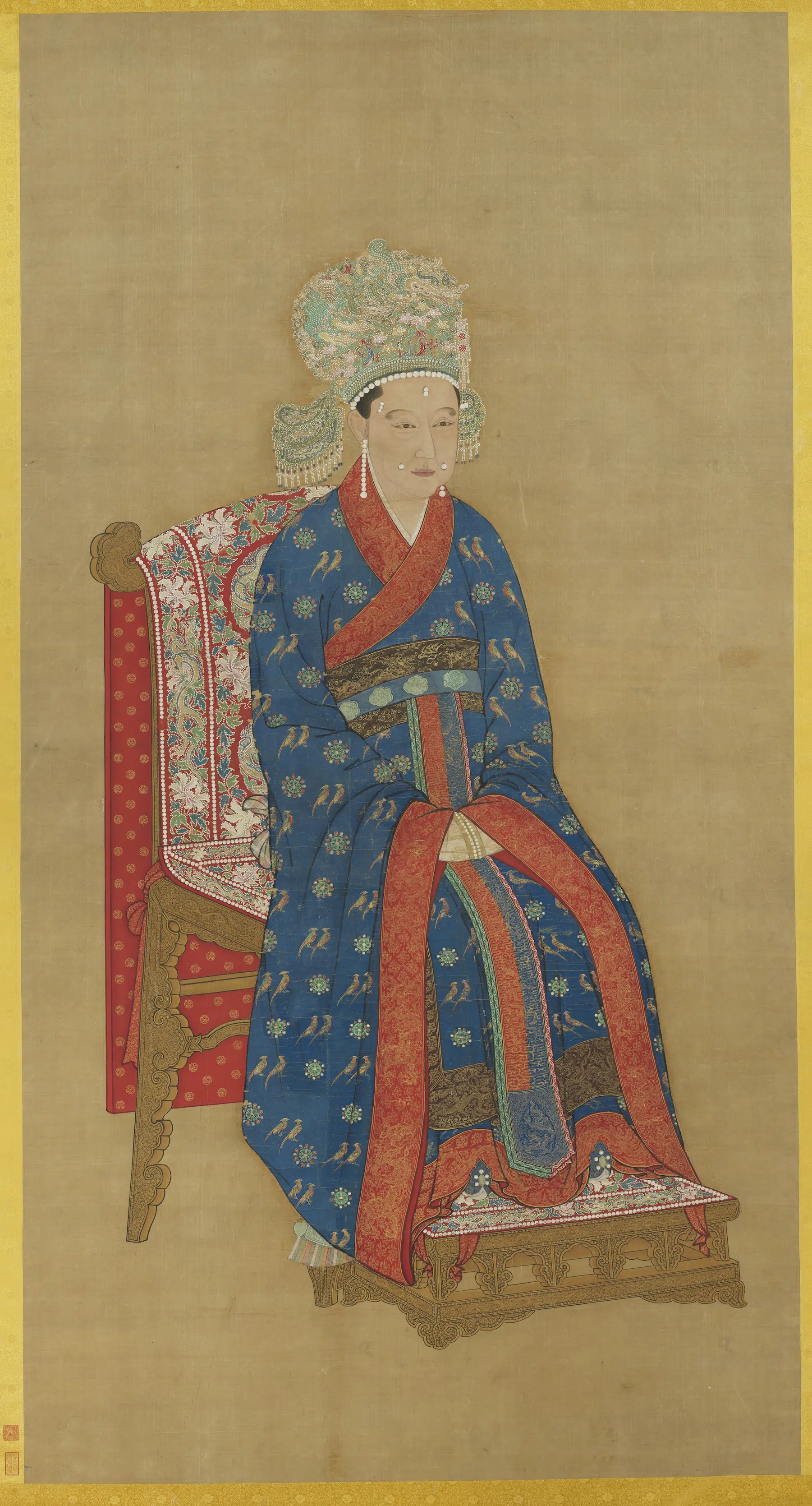 宋代《宋光宗后坐像图轴》