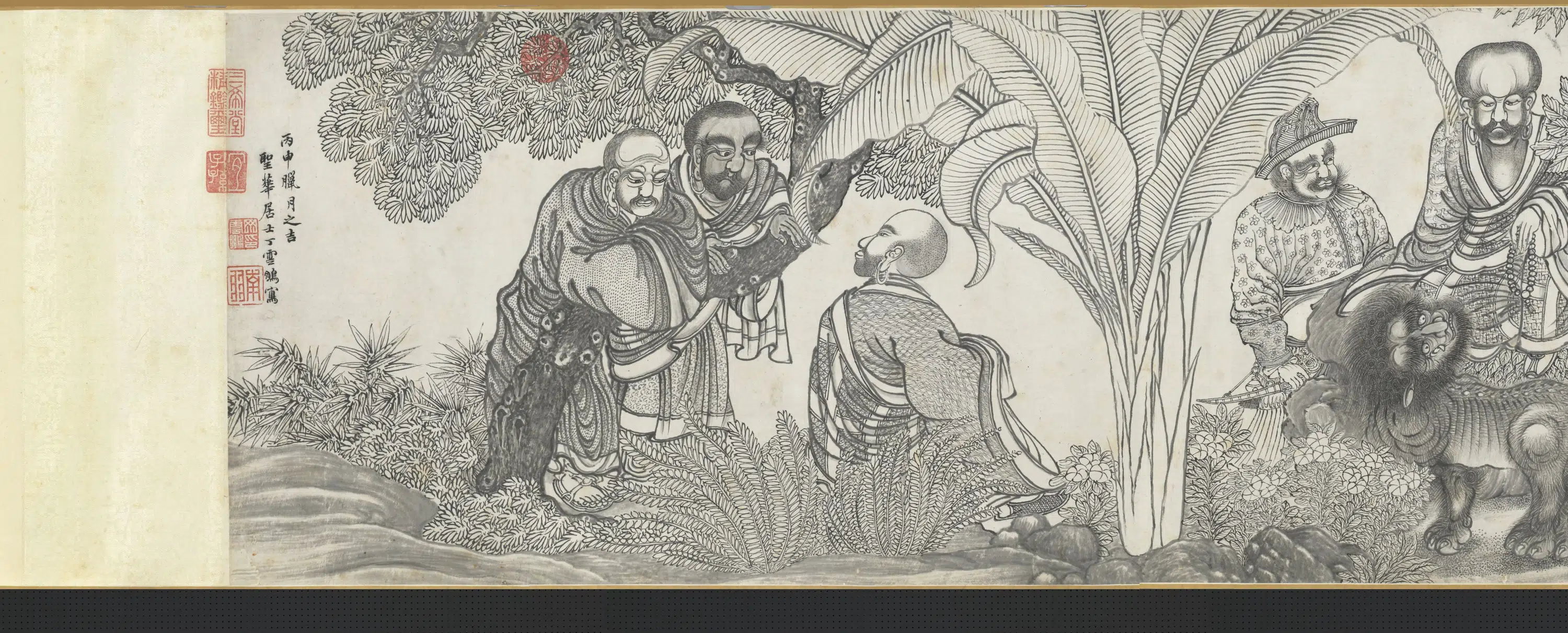 明朝【丁云鹏】《应真云汇图卷》
