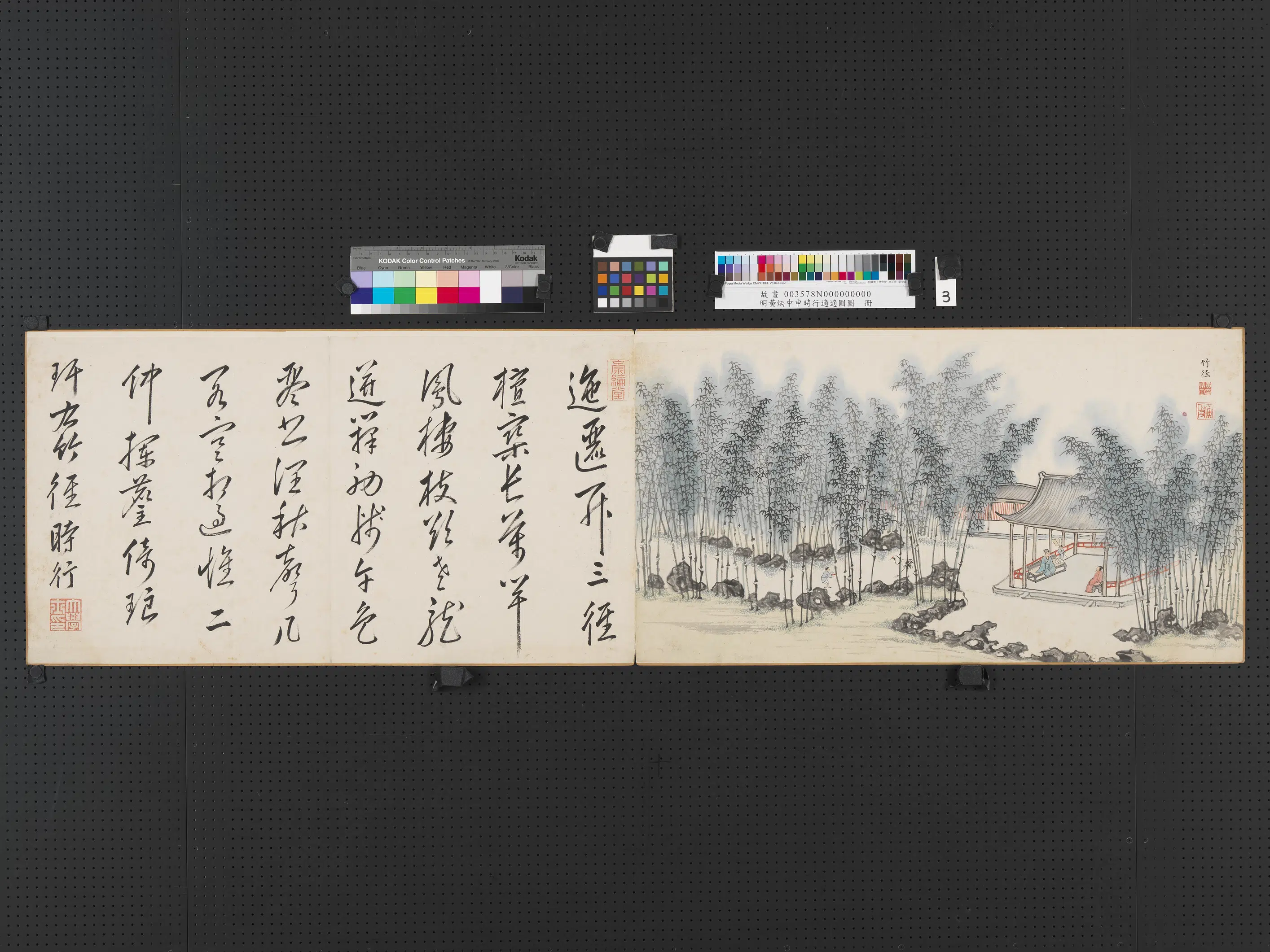 明朝【黄炳中】《申时行适适圃图册-柳塘》