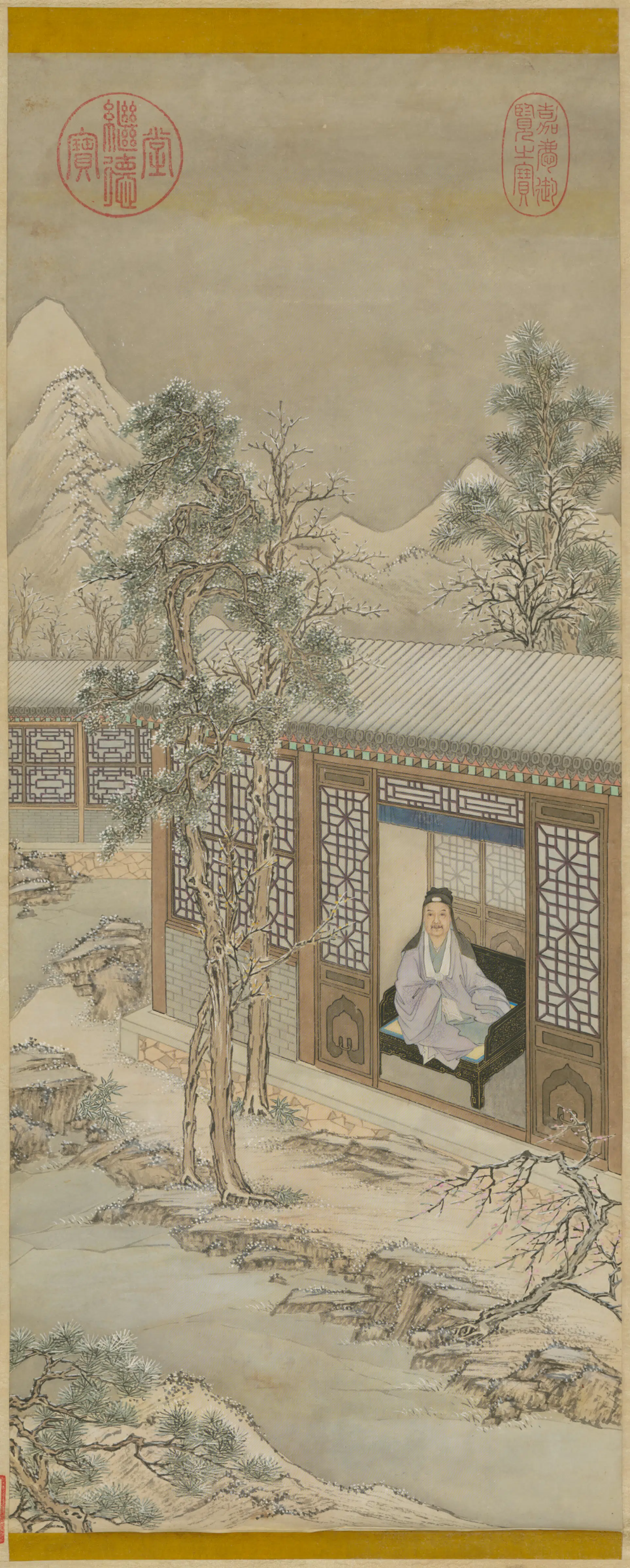 清代【爱新觉罗颙(永)琰-嘉庆皇帝】《清人画时玉兆丰图轴》