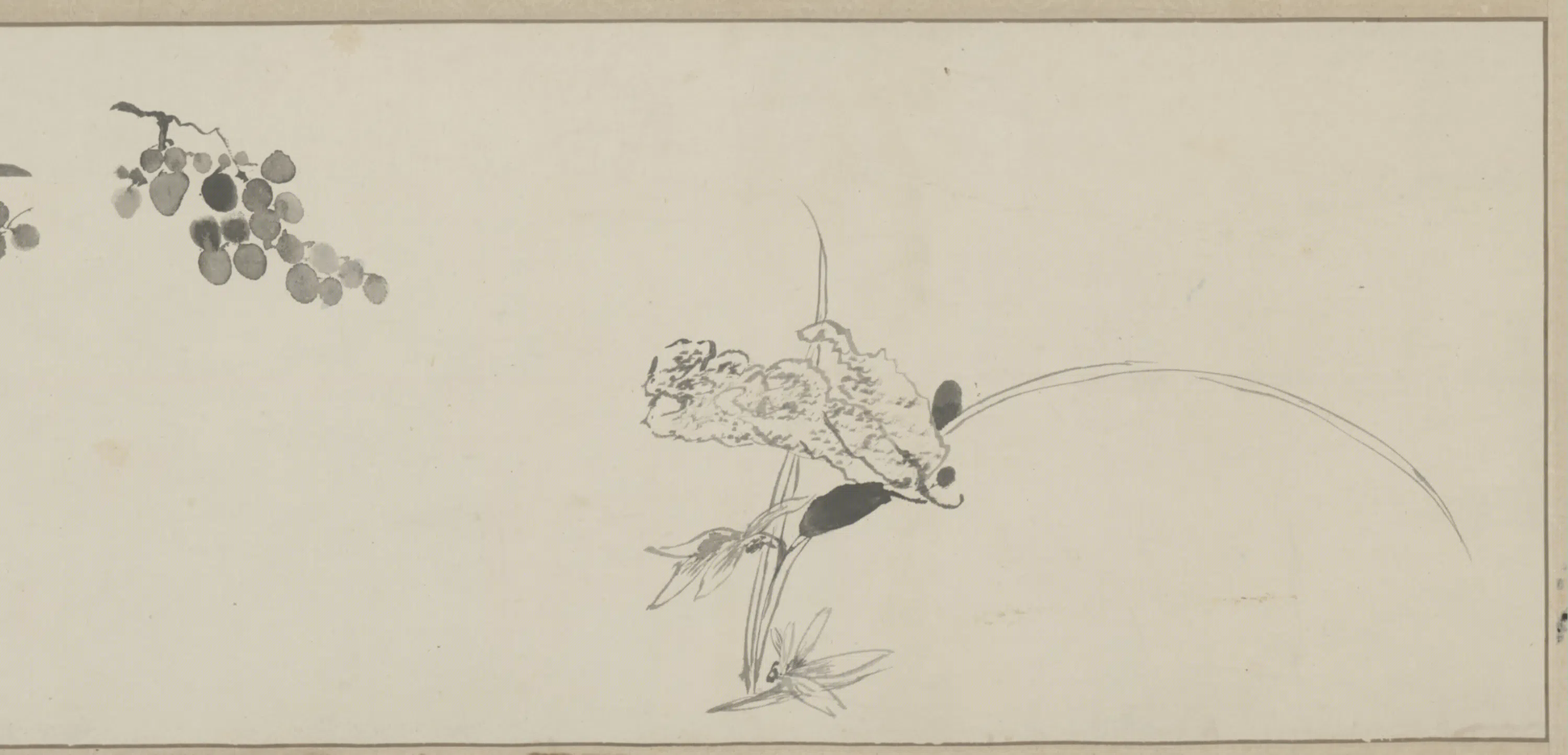 清代【甘士调】《指画花果卷》 第5张