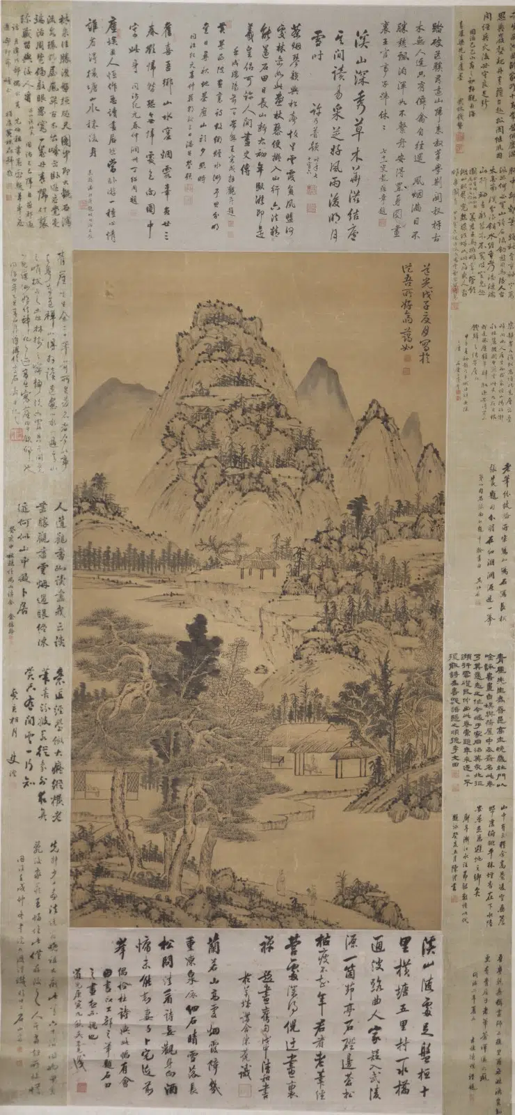 清代【梁蔼如】《夏日山居轴》