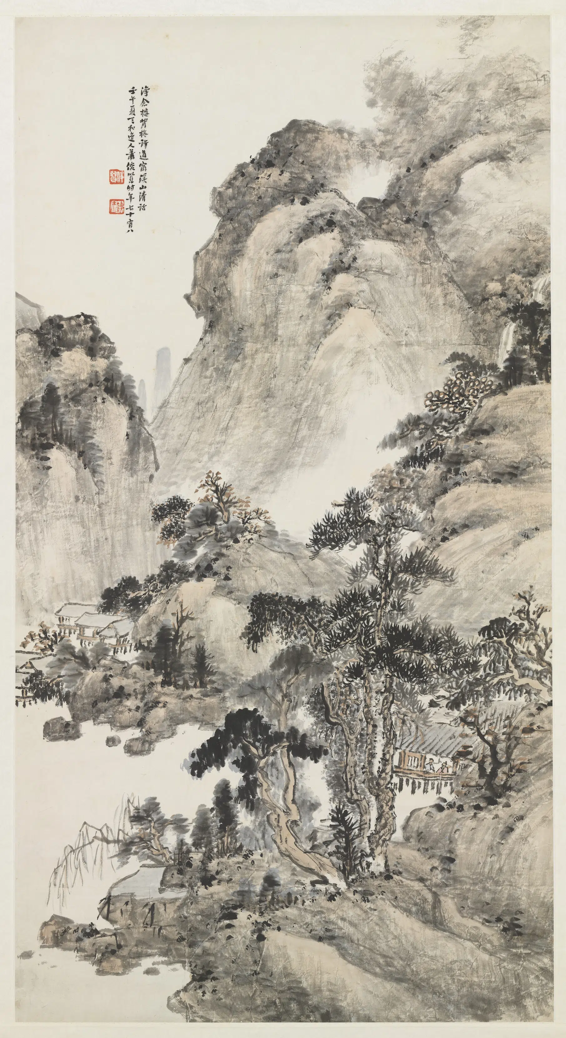 近现代【萧俊贤】《山水图轴-2》