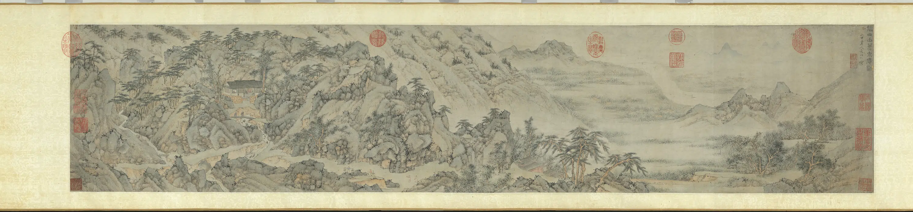 明朝【文伯仁】《摄山白鹿泉庵图卷》