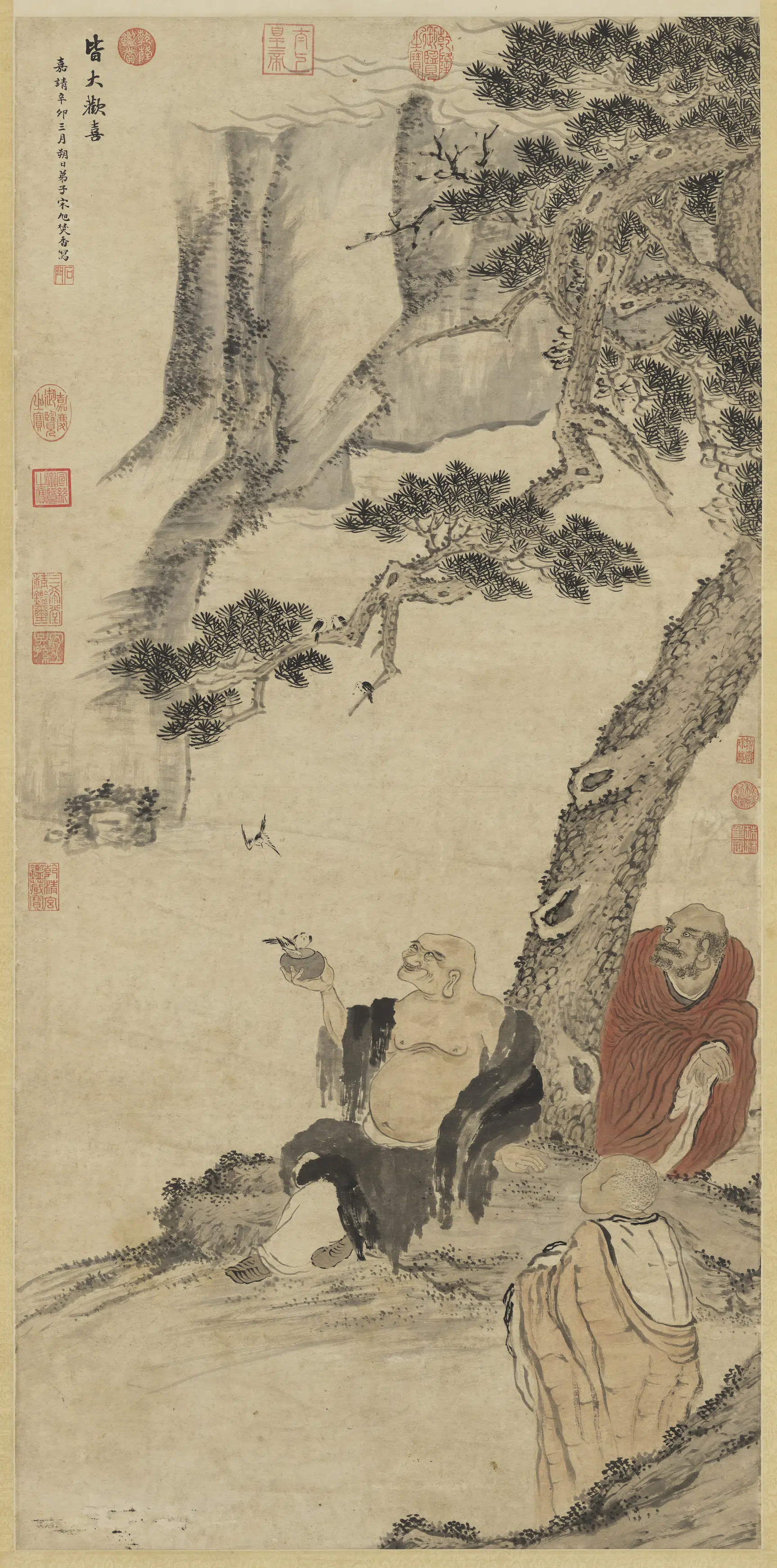 明朝【宋旭】《皆大欢喜图轴》