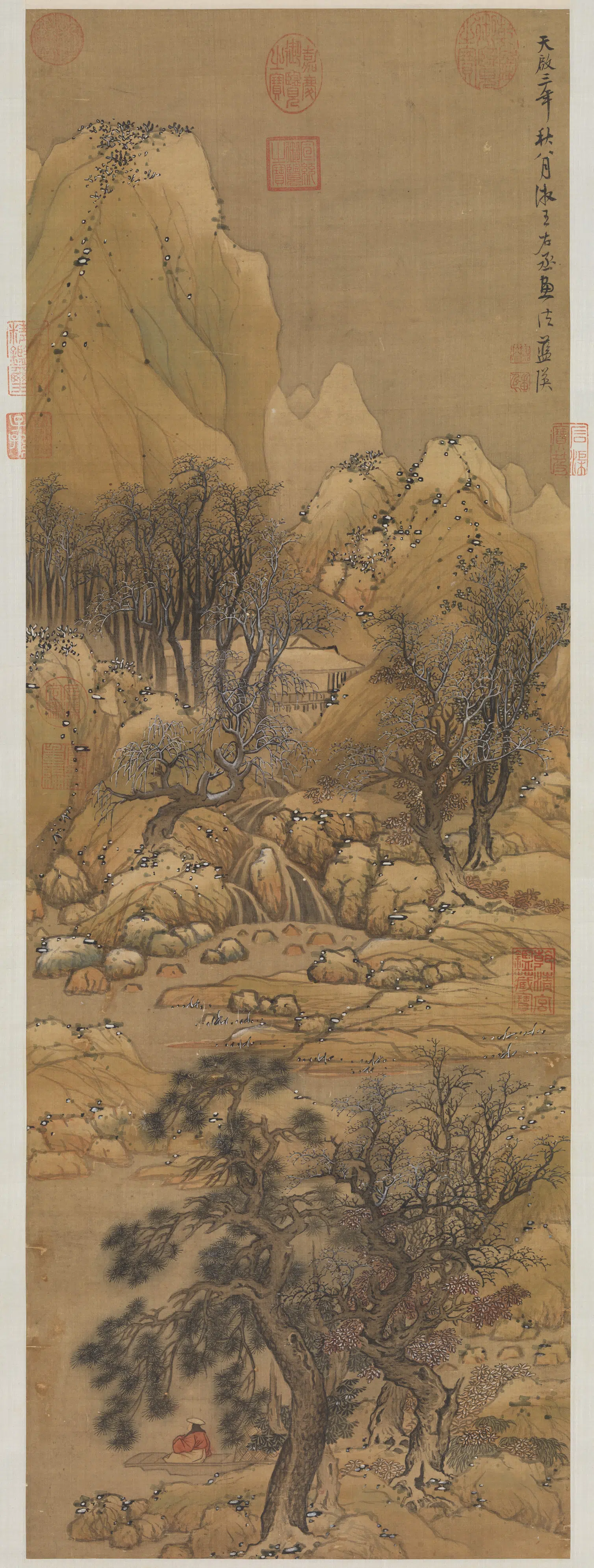 明朝【蓝瑛】《溪山雪霁图轴》