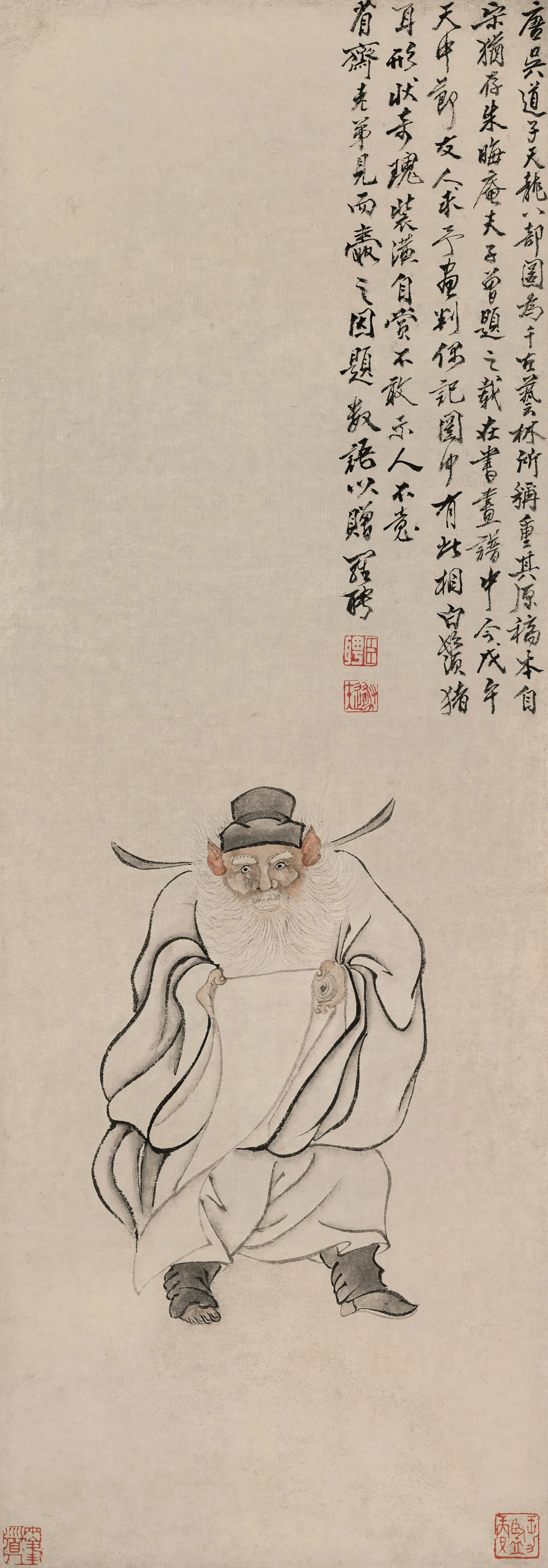 清代【罗聘】《判官图轴》