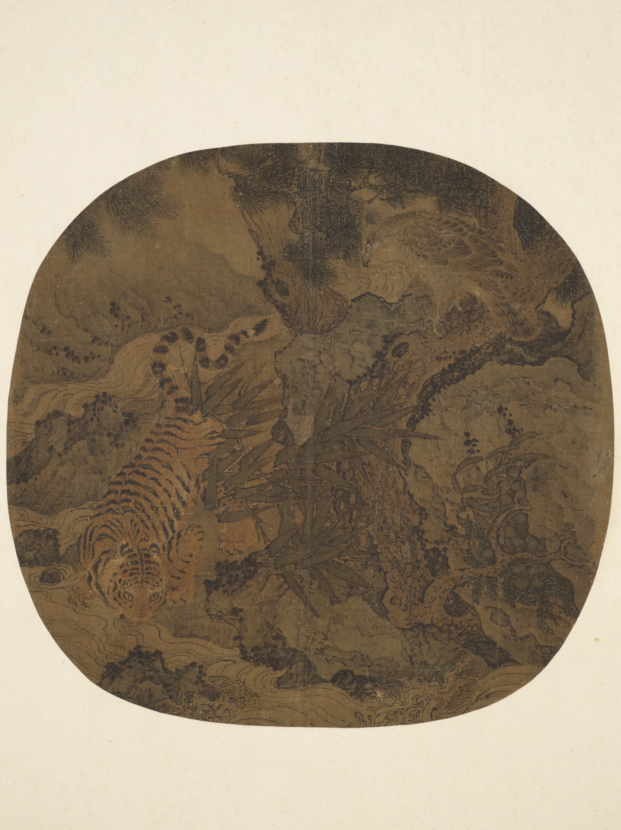 五代梁【厉归真】《历代名绘册-画虎》