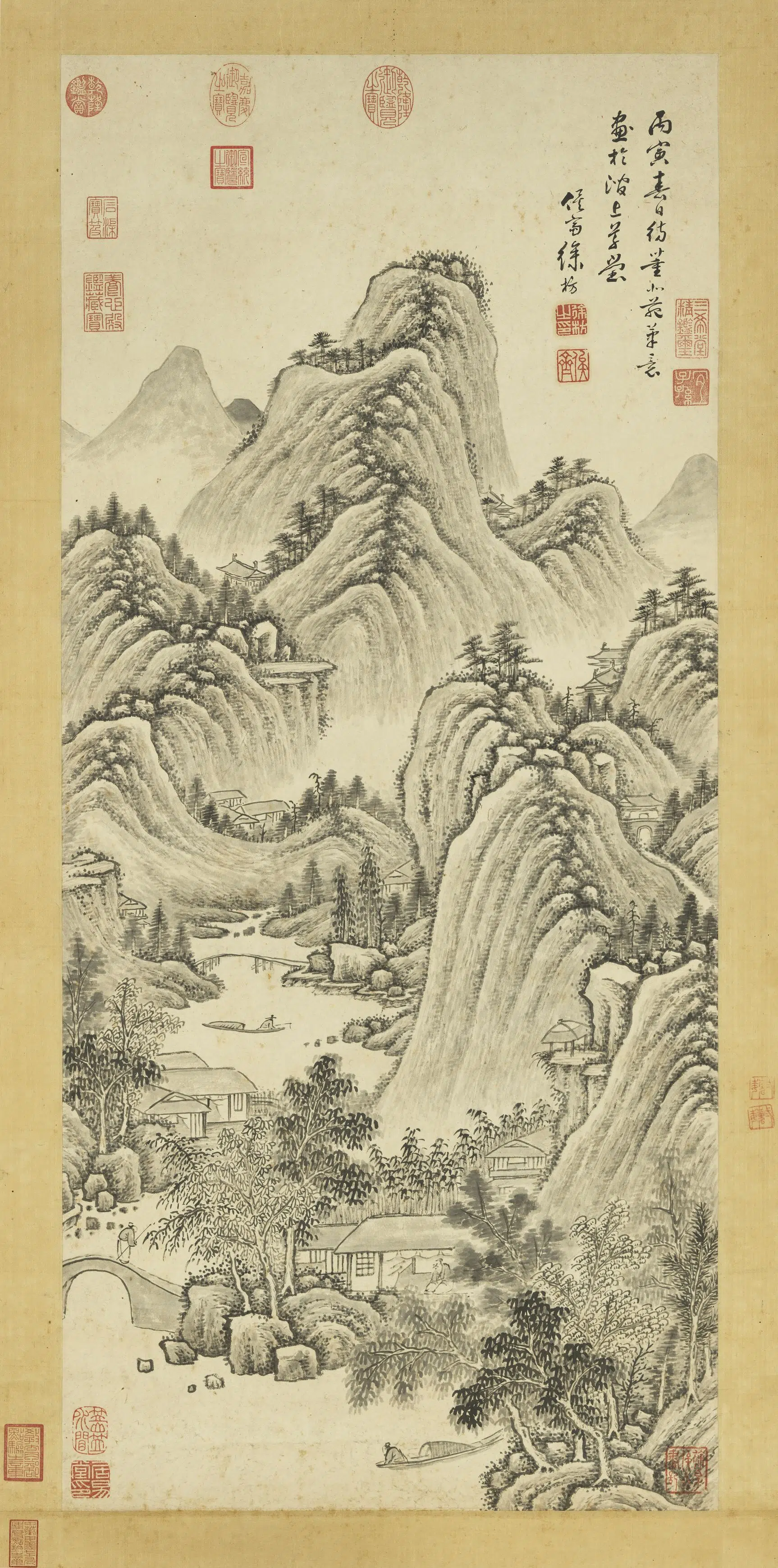 五代-南唐【董源】《清徐枋仿董源笔意图》