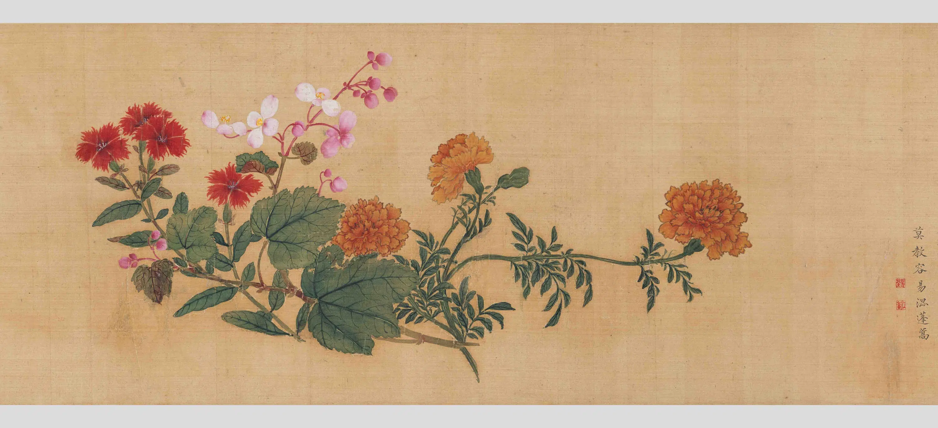 清代【马荃】《四季花卉卷》 第4张 清代【马荃】《四季花卉卷》 第4张