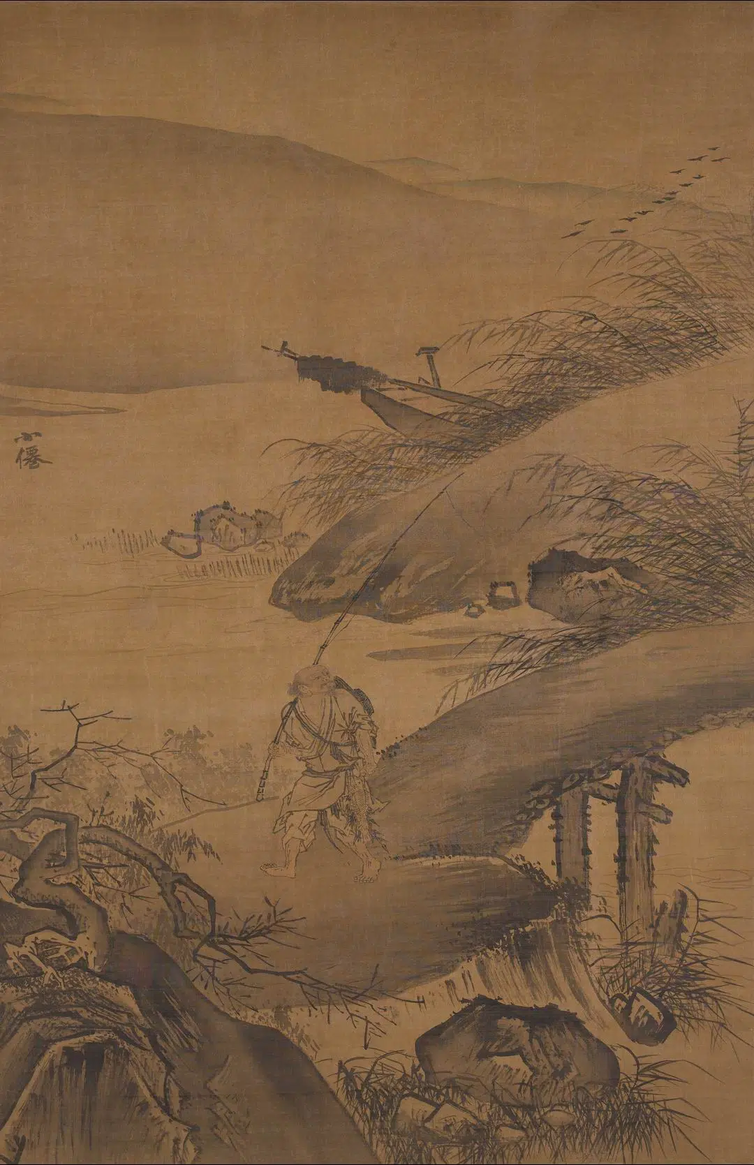 明朝【吴伟】《秋江归渔图轴》