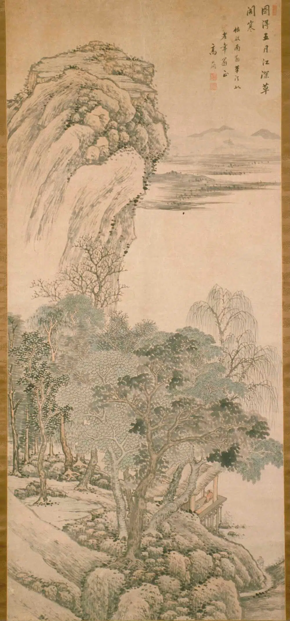 清代【高简】《仿沈周山水图（普清）》