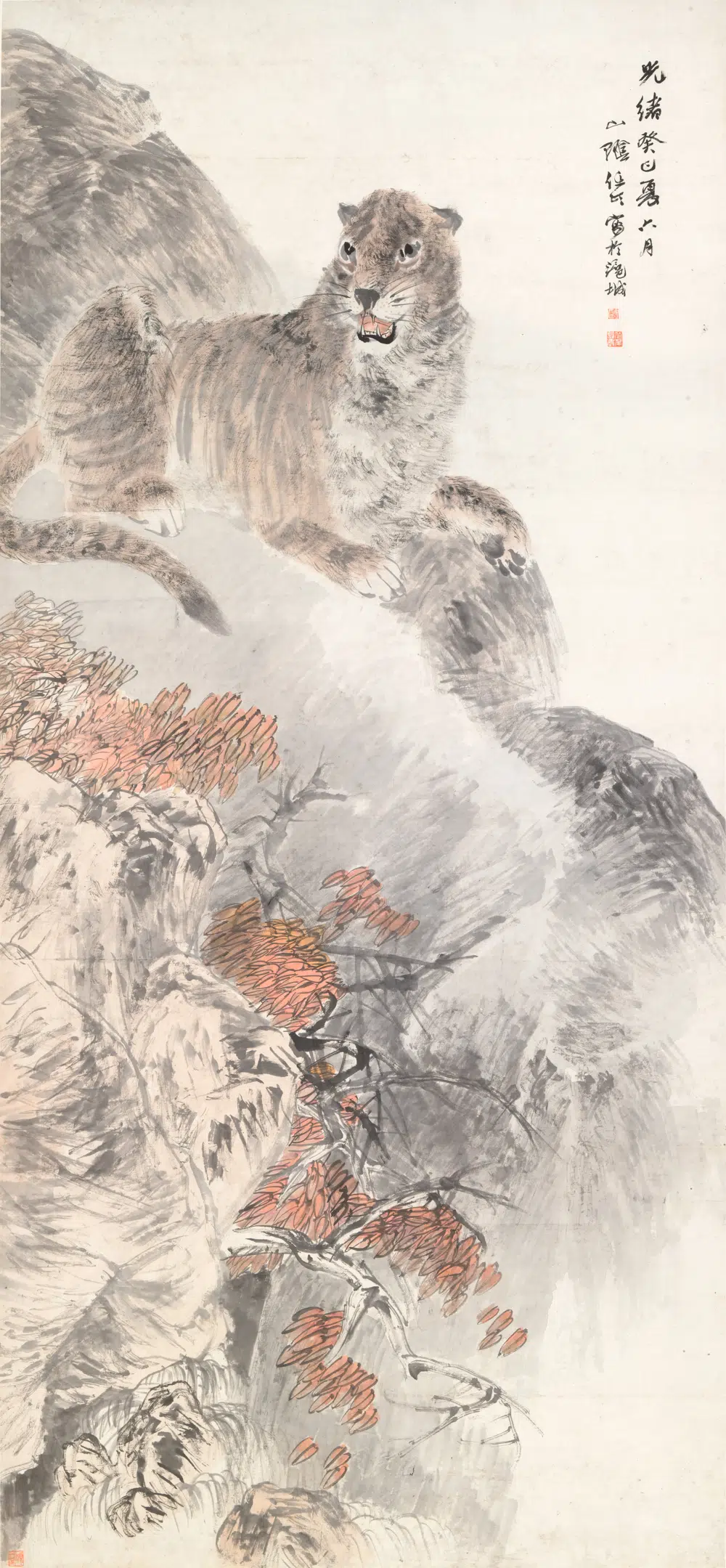 清代【任伯年(任颐)】《卧虎图轴》 第1张 清代【任伯年(任颐)】《卧虎图轴》 第1张