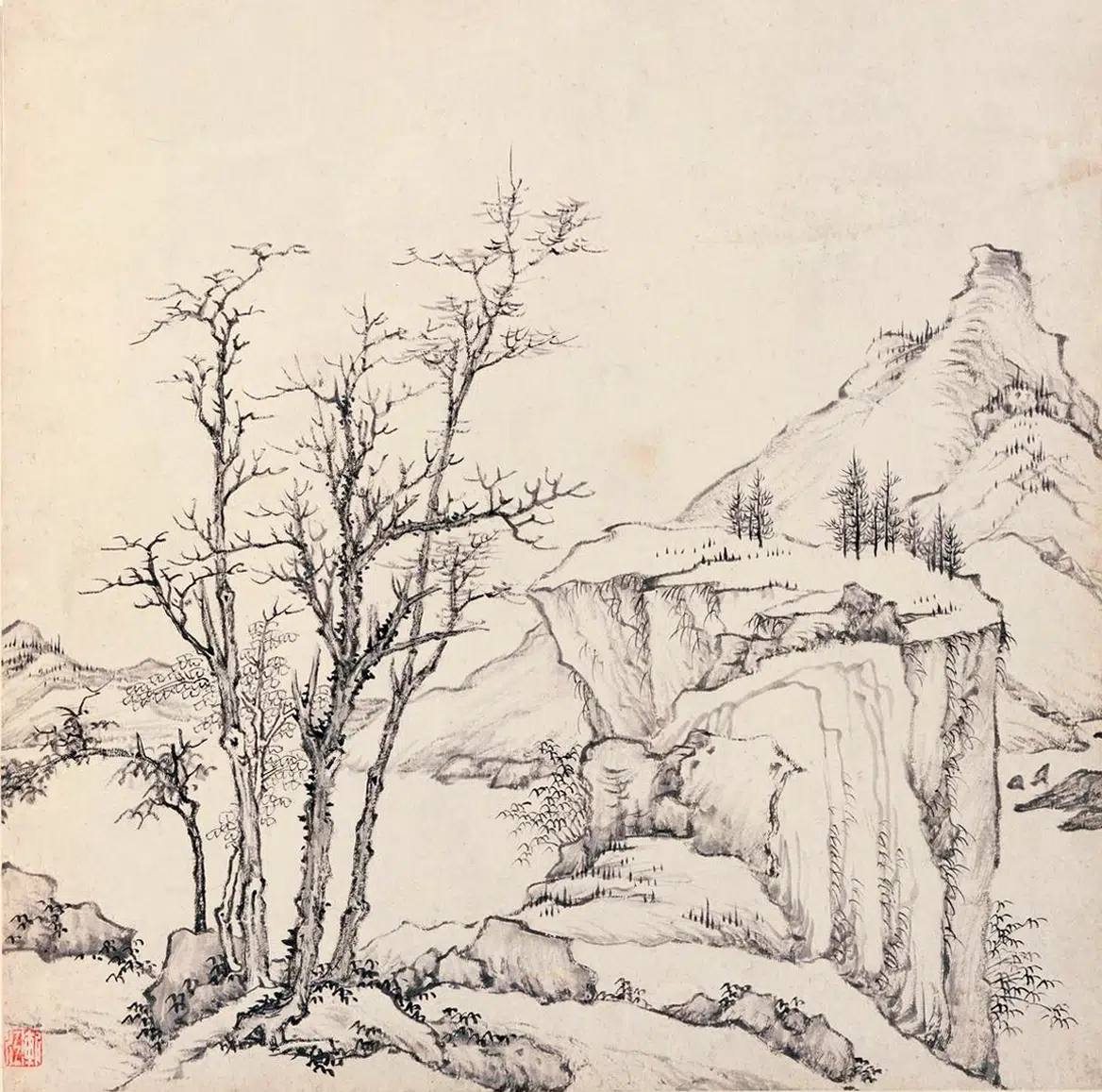 清代【弘仁】《山水册》 第10张