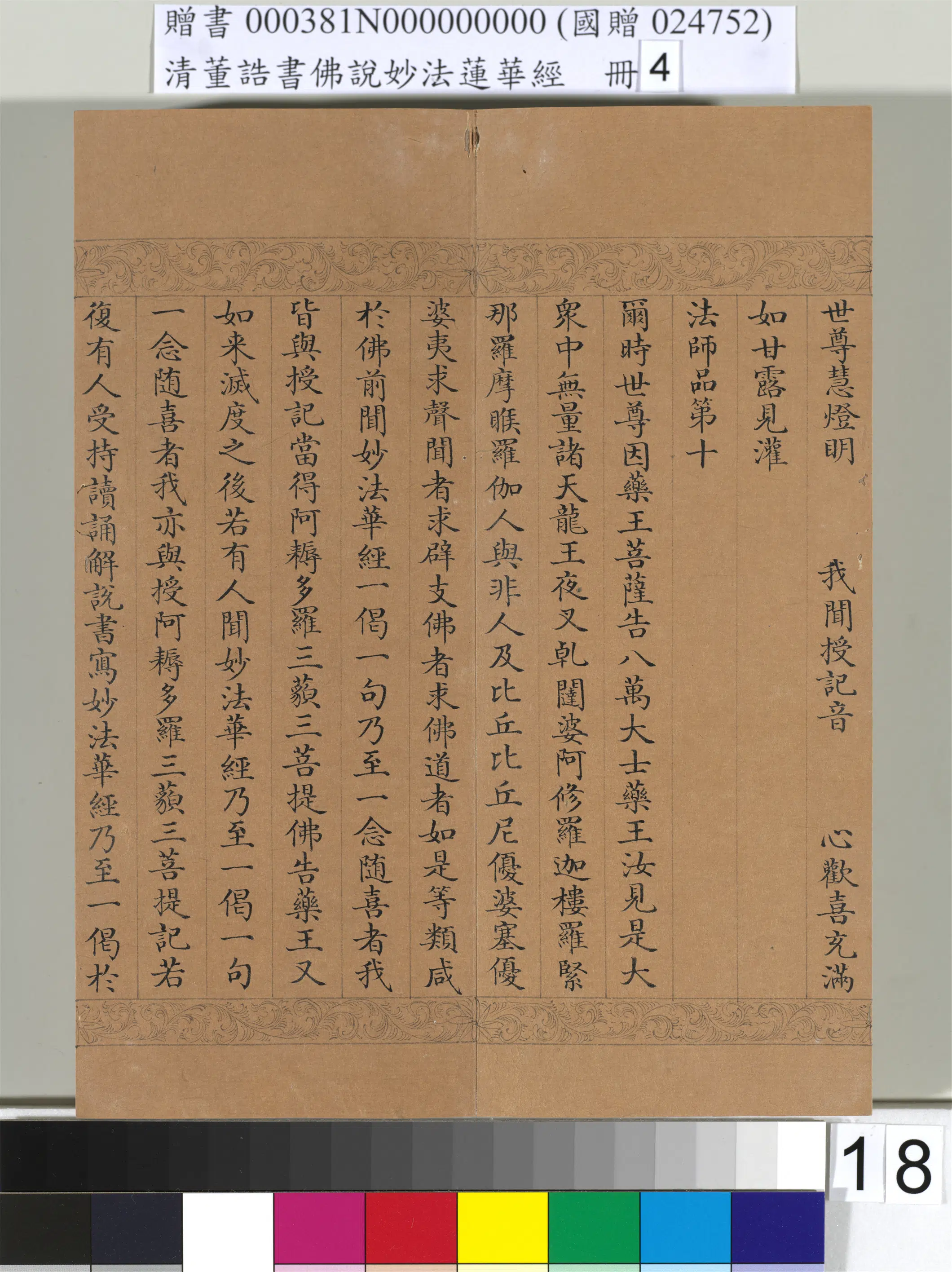 清代【董诰】《佛说妙法莲华经(四)册-54开》 第11张 清代【董诰】《佛说妙法莲华经(四)册-54开》 第11张