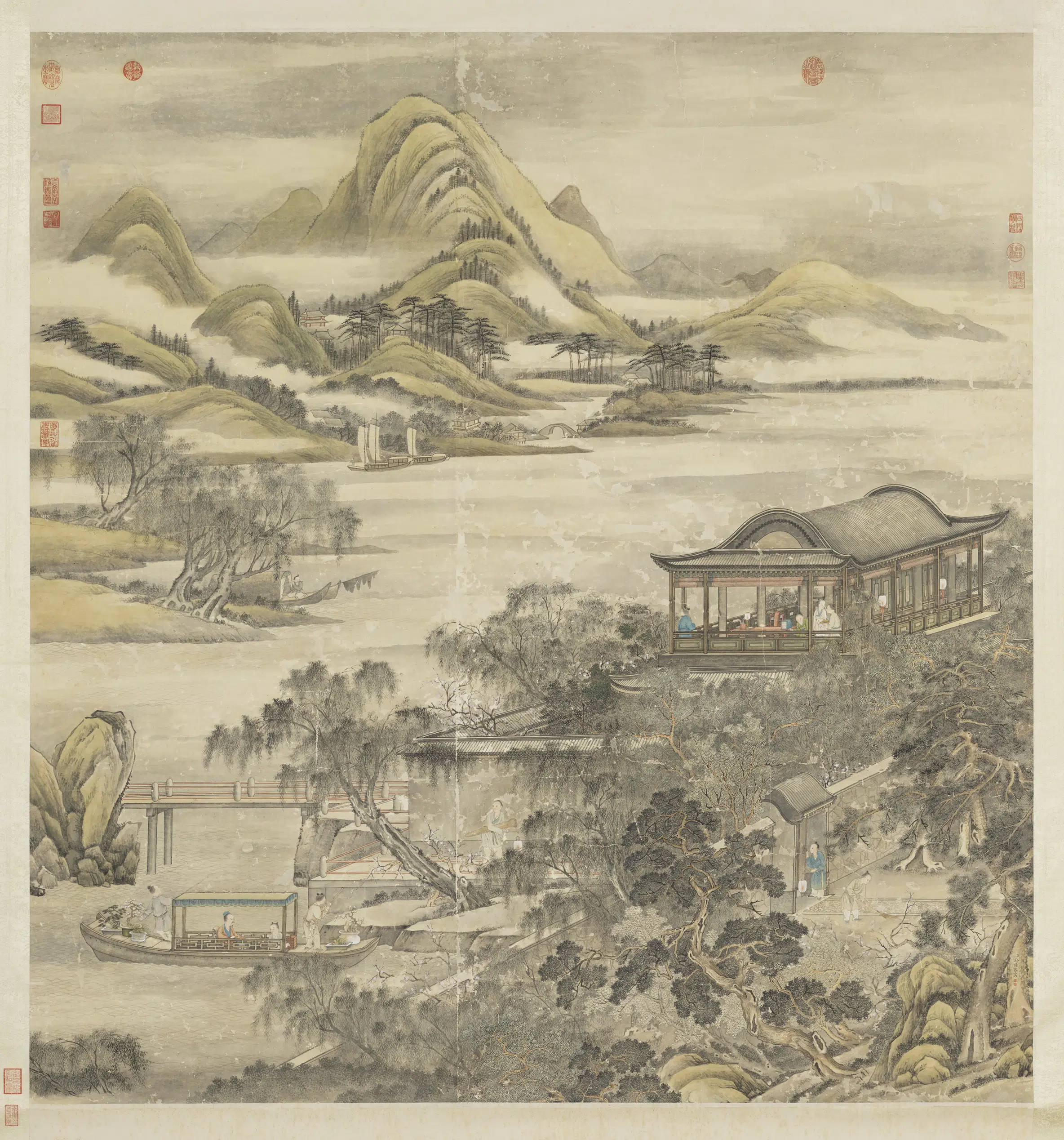 清代【徐扬】《画载梅图轴》