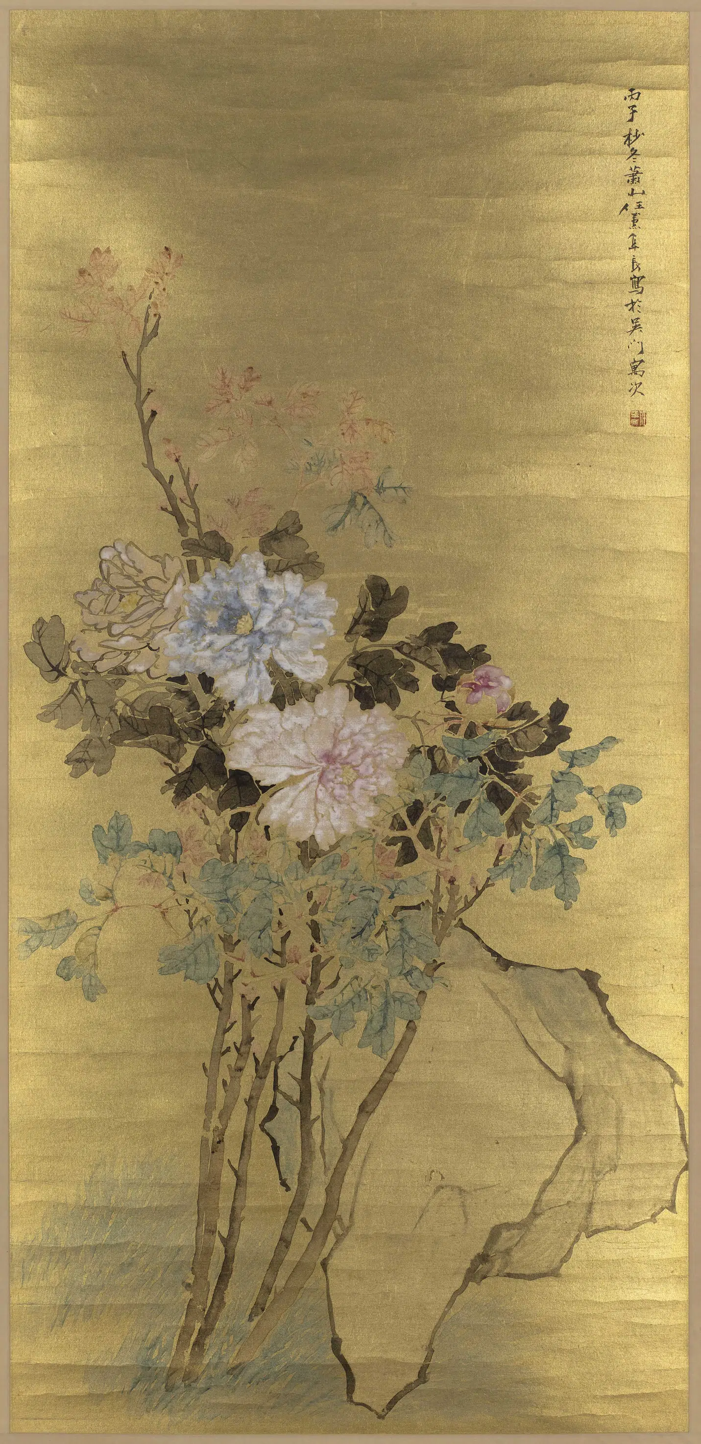 清代【任薰】《牡丹图轴》 第1张 清代【任薰】《牡丹图轴》 第1张