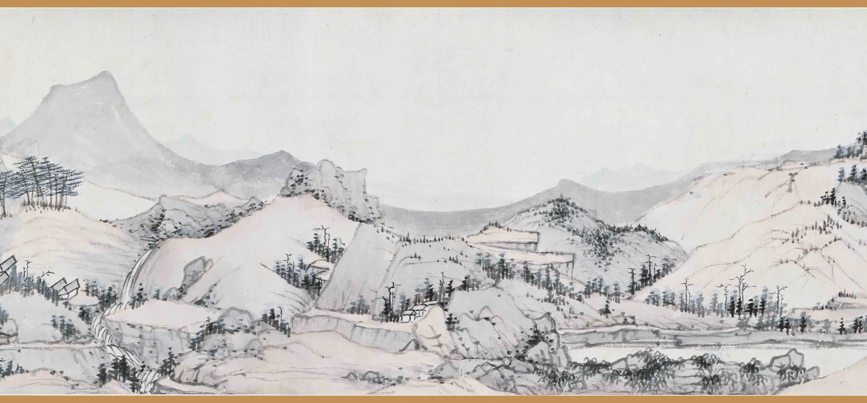 清代【弘仁】《崇岗山村图卷》 第2张 清代【弘仁】《崇岗山村图卷》 第2张