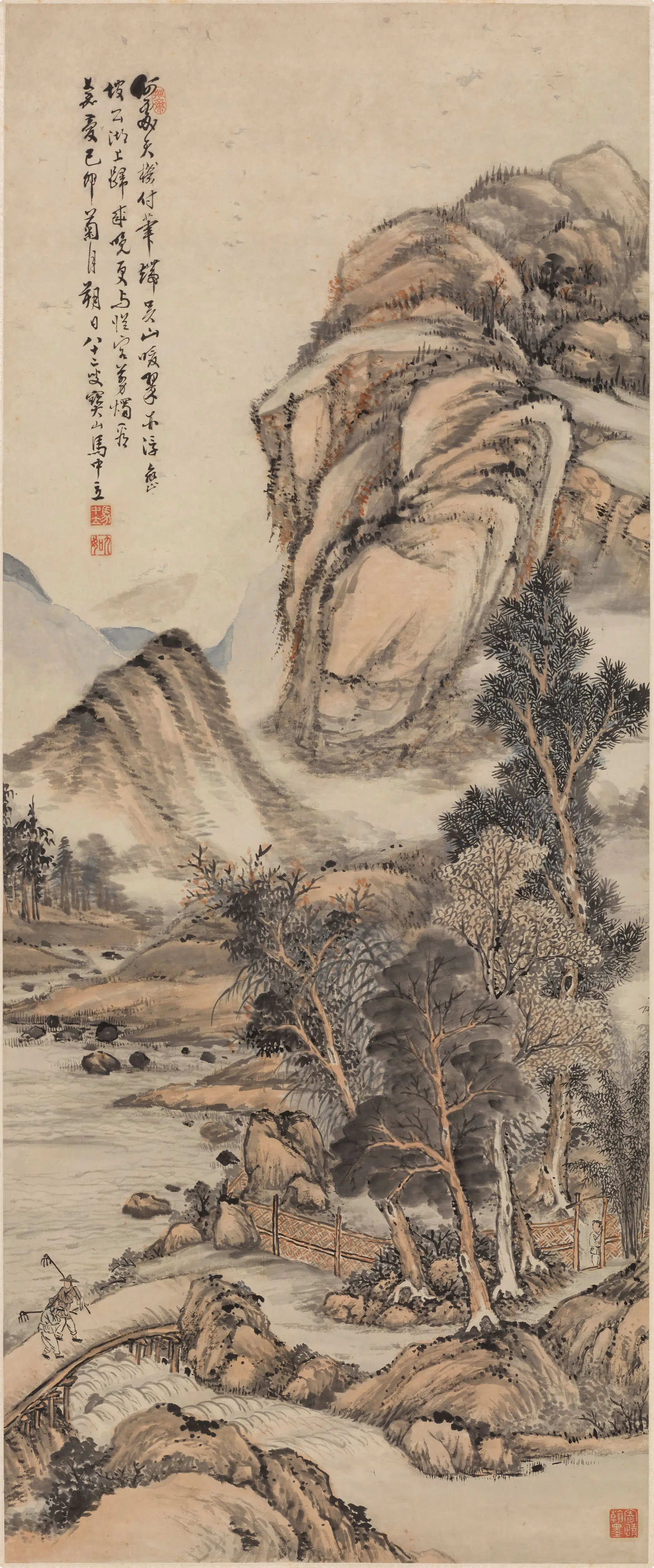 清代【马中立】《吴山晚归图轴》 第1张