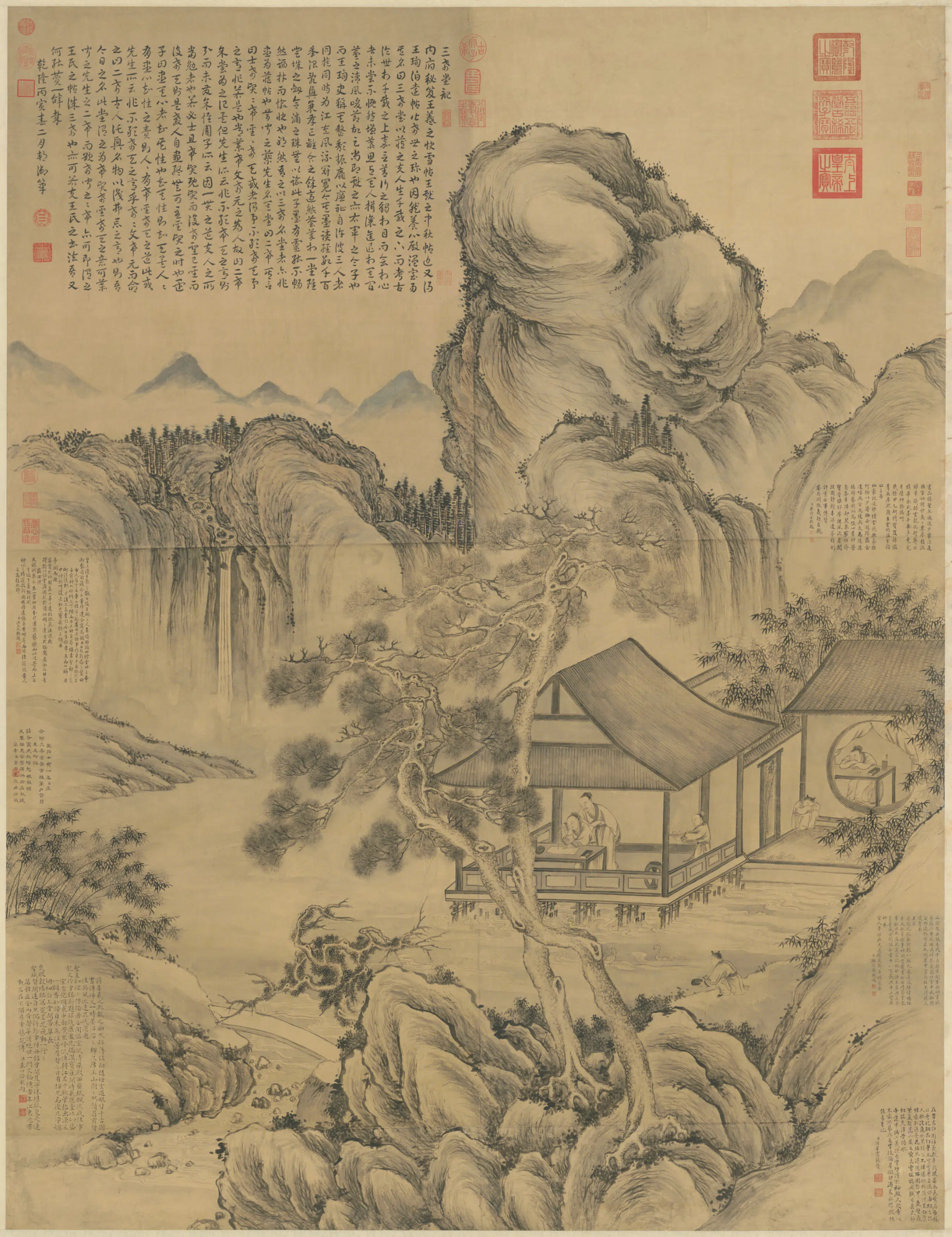 清代【董邦达】《画三希堂记图轴》