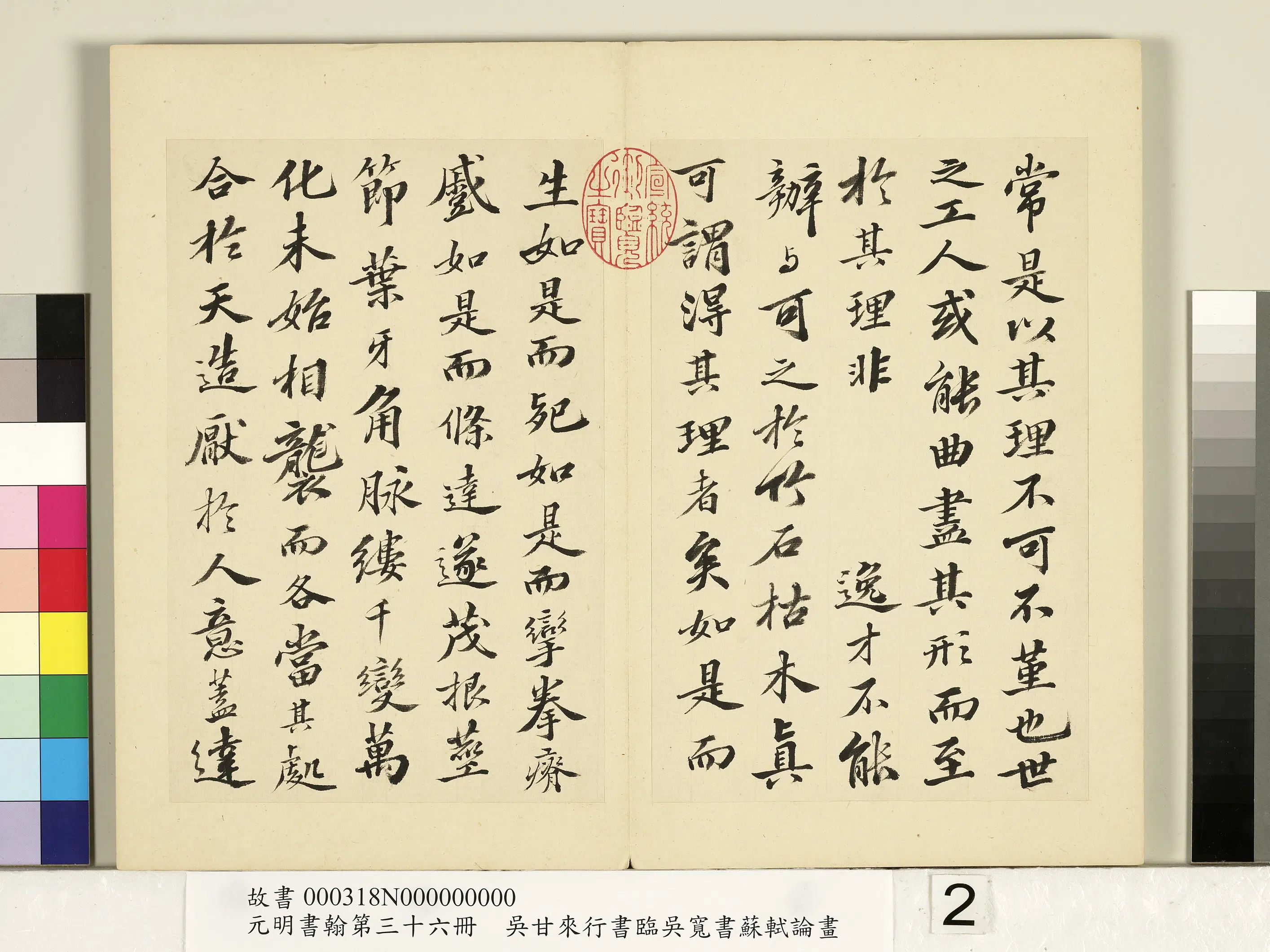 明朝【吴甘来】《元明书翰第三十六册-临吴宽书苏轼论画》 第2张