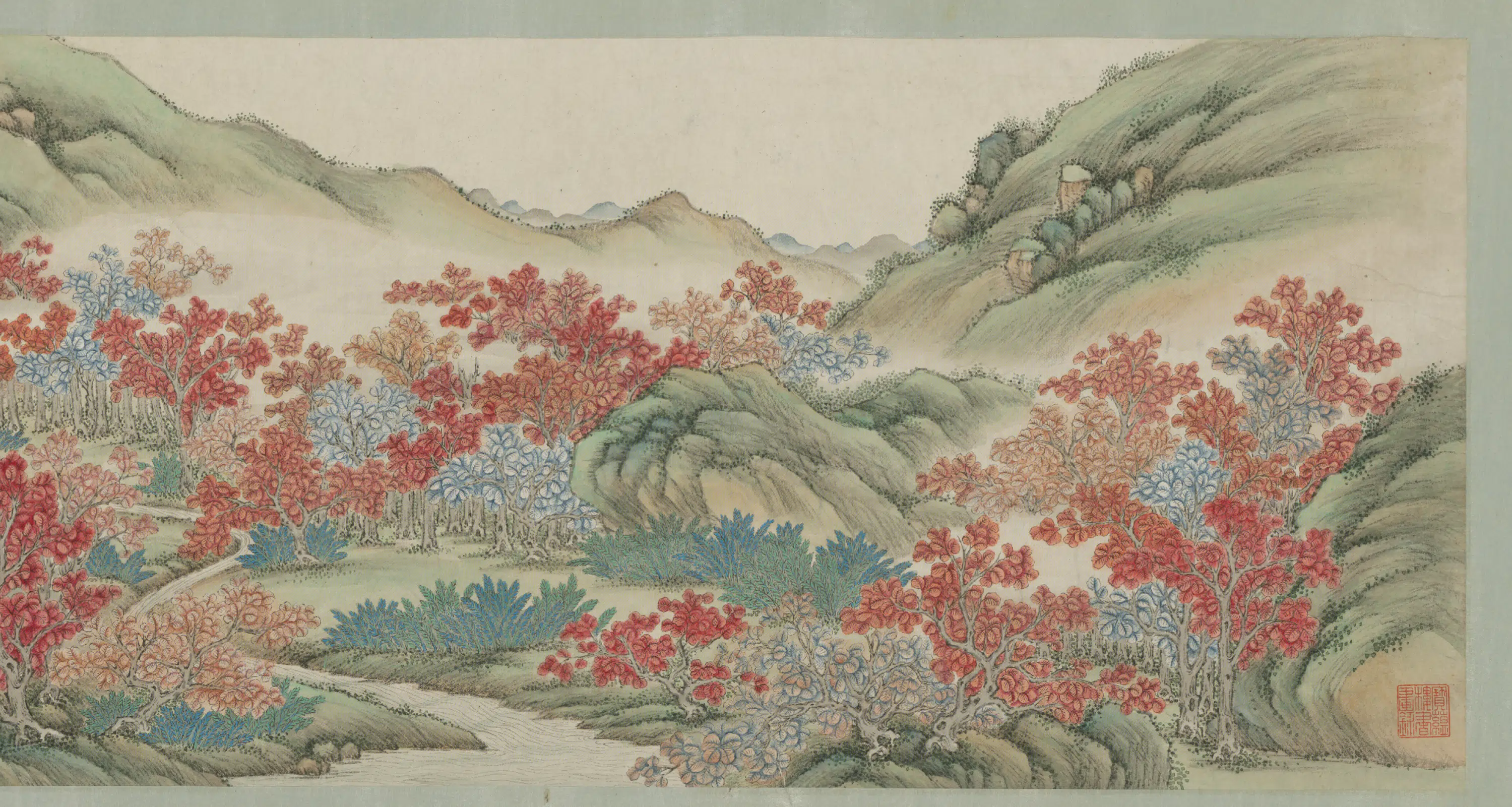 清代【关槐】《寒山秋色图卷》 第3张