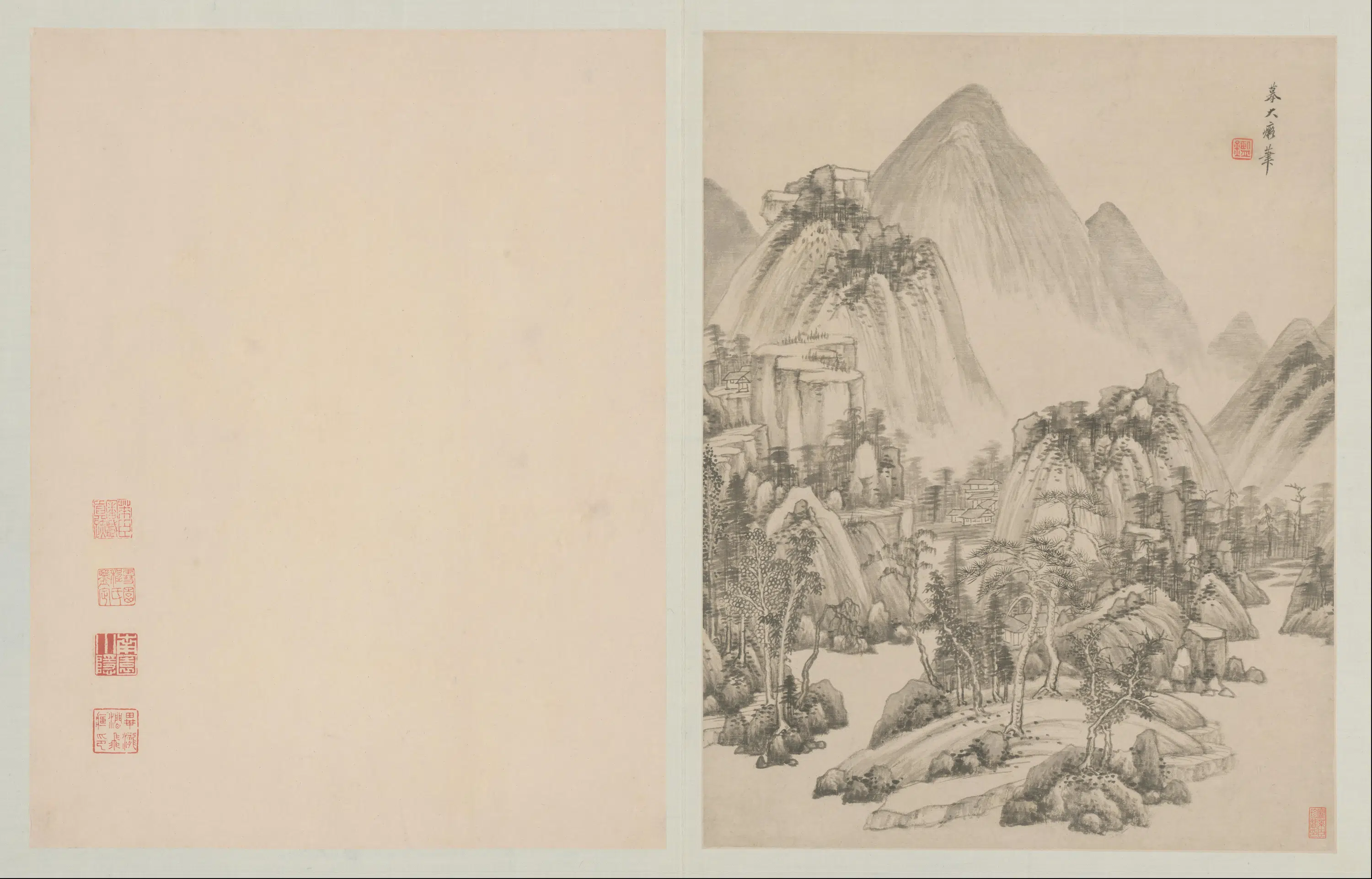 清代【王鉴】《仿古山水册》 第7张