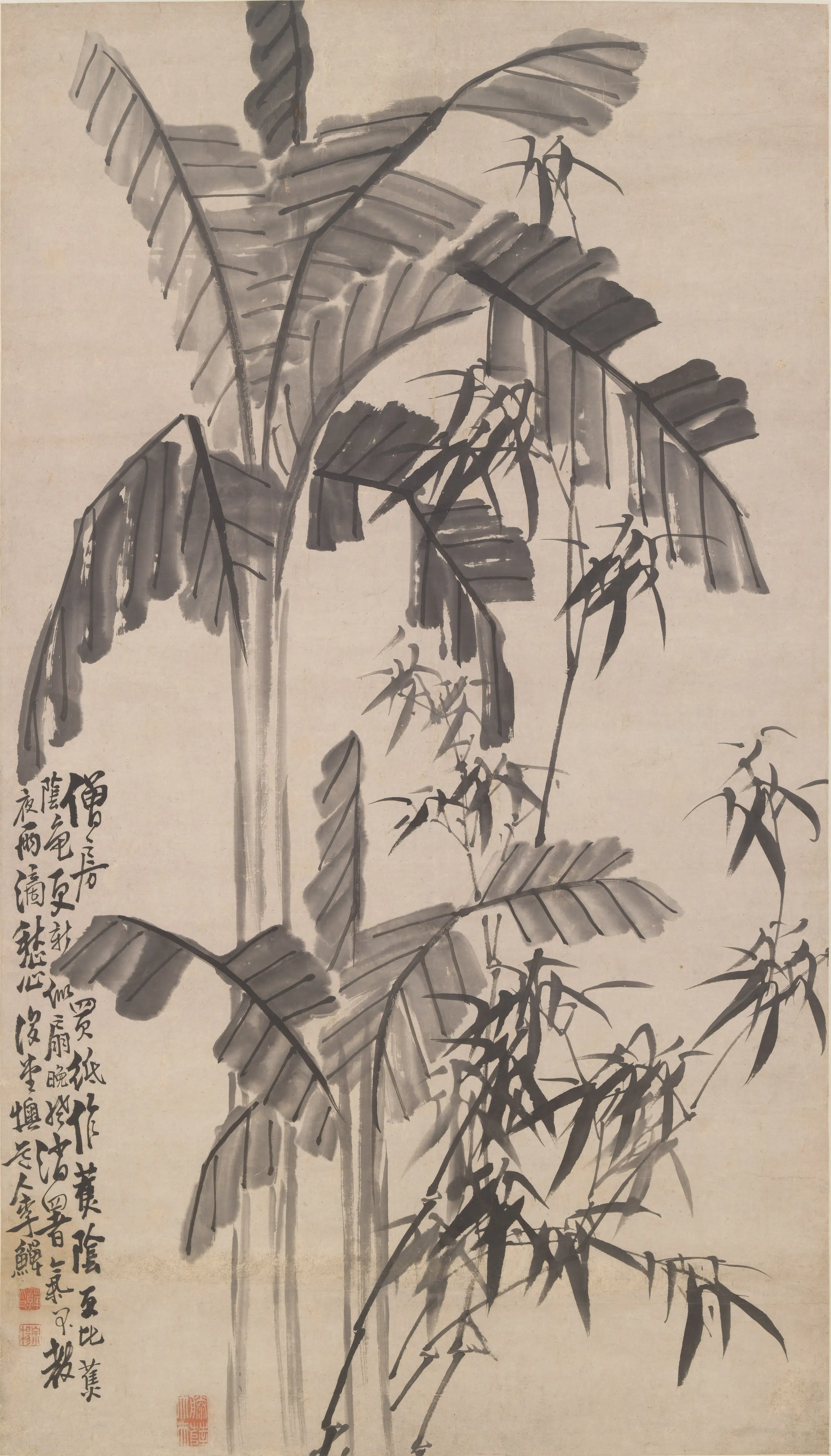清代【李鱓】《蕉竹图轴-1》