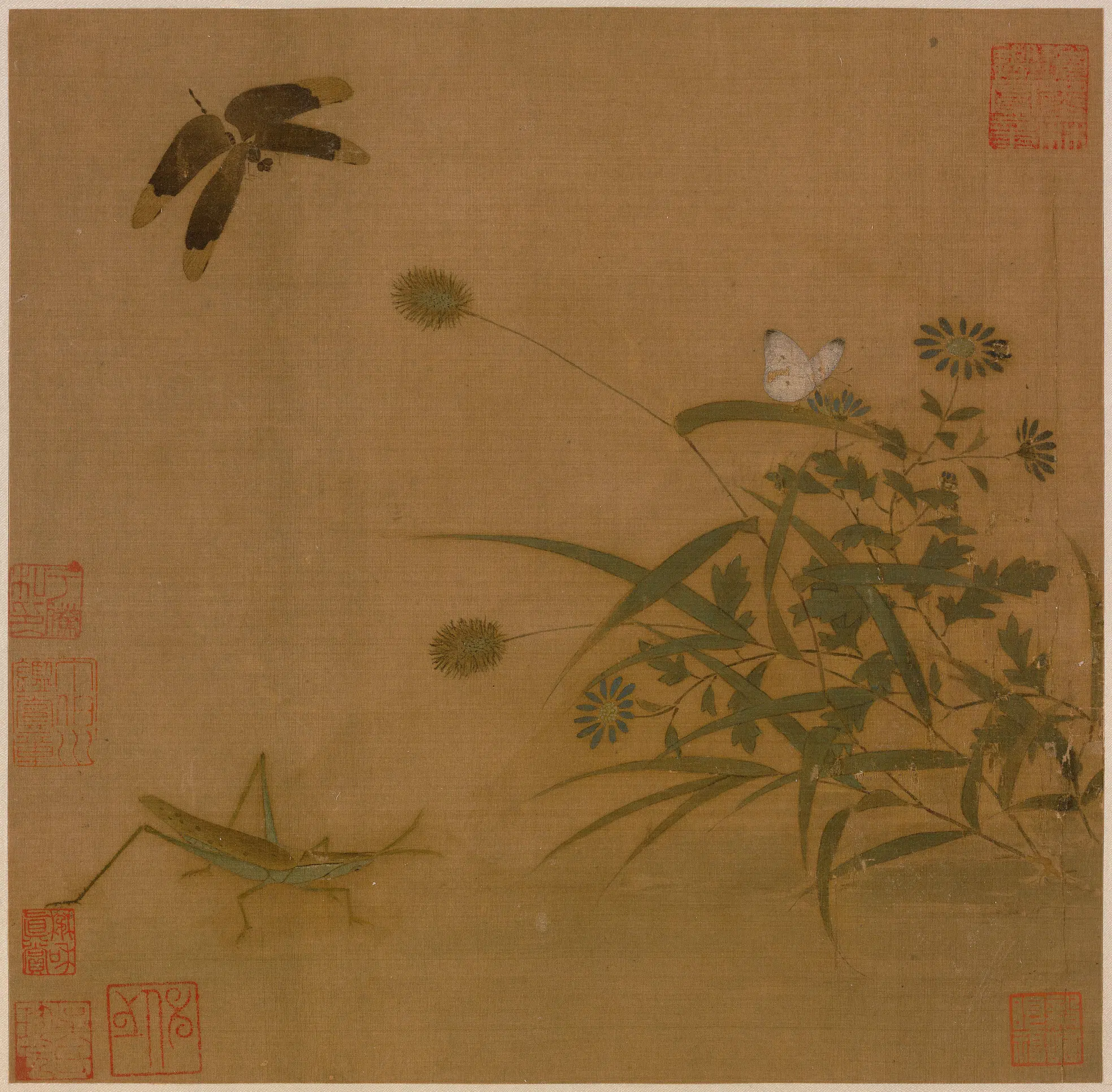 宋代【佚名】《写生草虫图页》 第1张 宋代【佚名】《写生草虫图页》 第1张