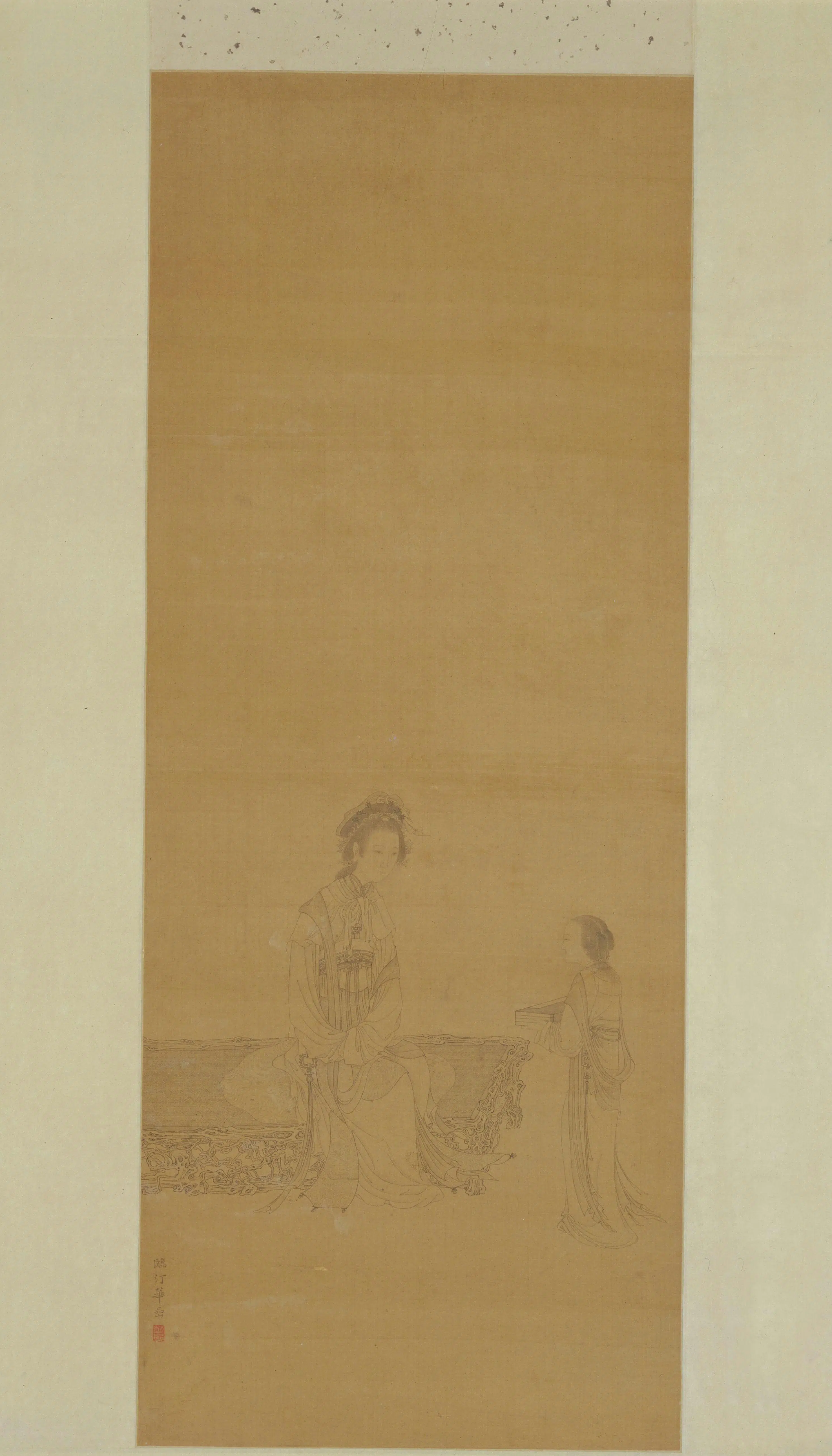 清代【华喦】《白描仕女画轴》 第1张