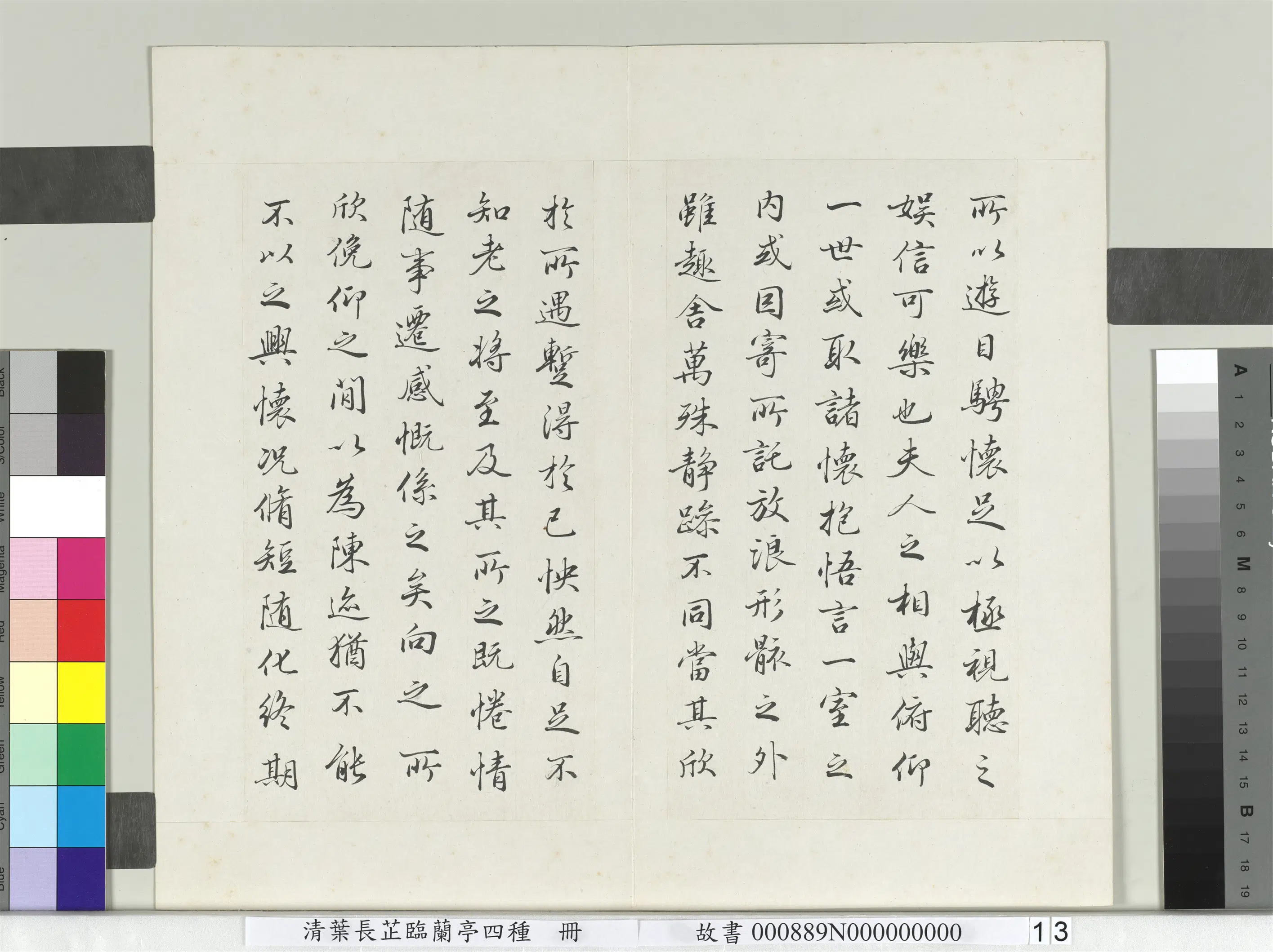 清代【叶长芷】《临兰亭四种册》 第5张