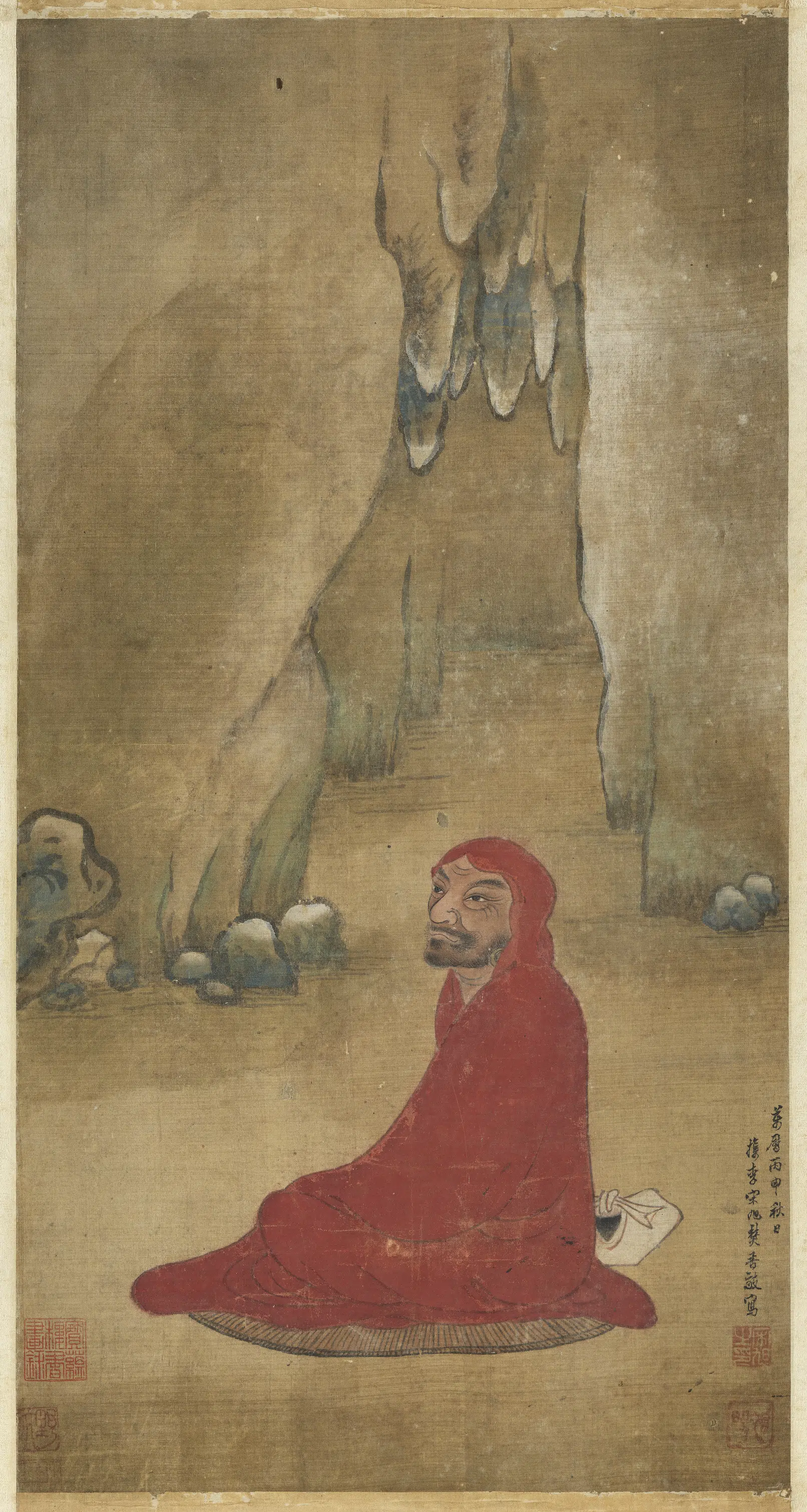 明朝【宋旭】《达摩面壁图轴》