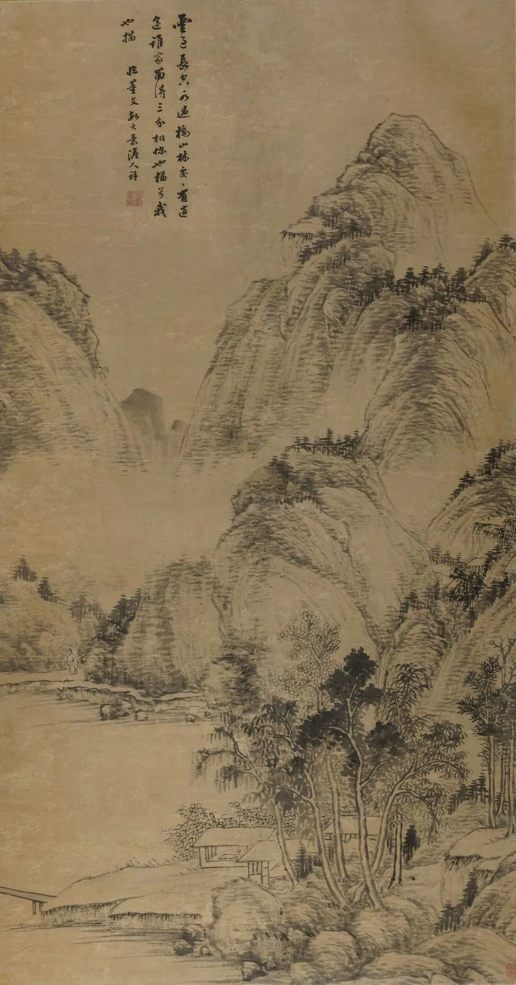 清代【际祥】《山水轴》 第1张 清代【际祥】《山水轴》 第1张