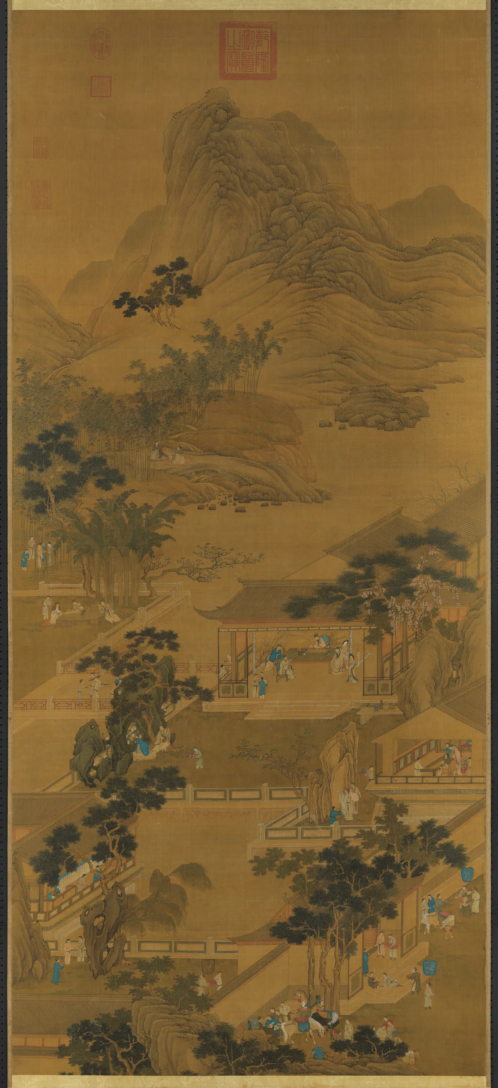 明朝《明人西园雅集图轴》