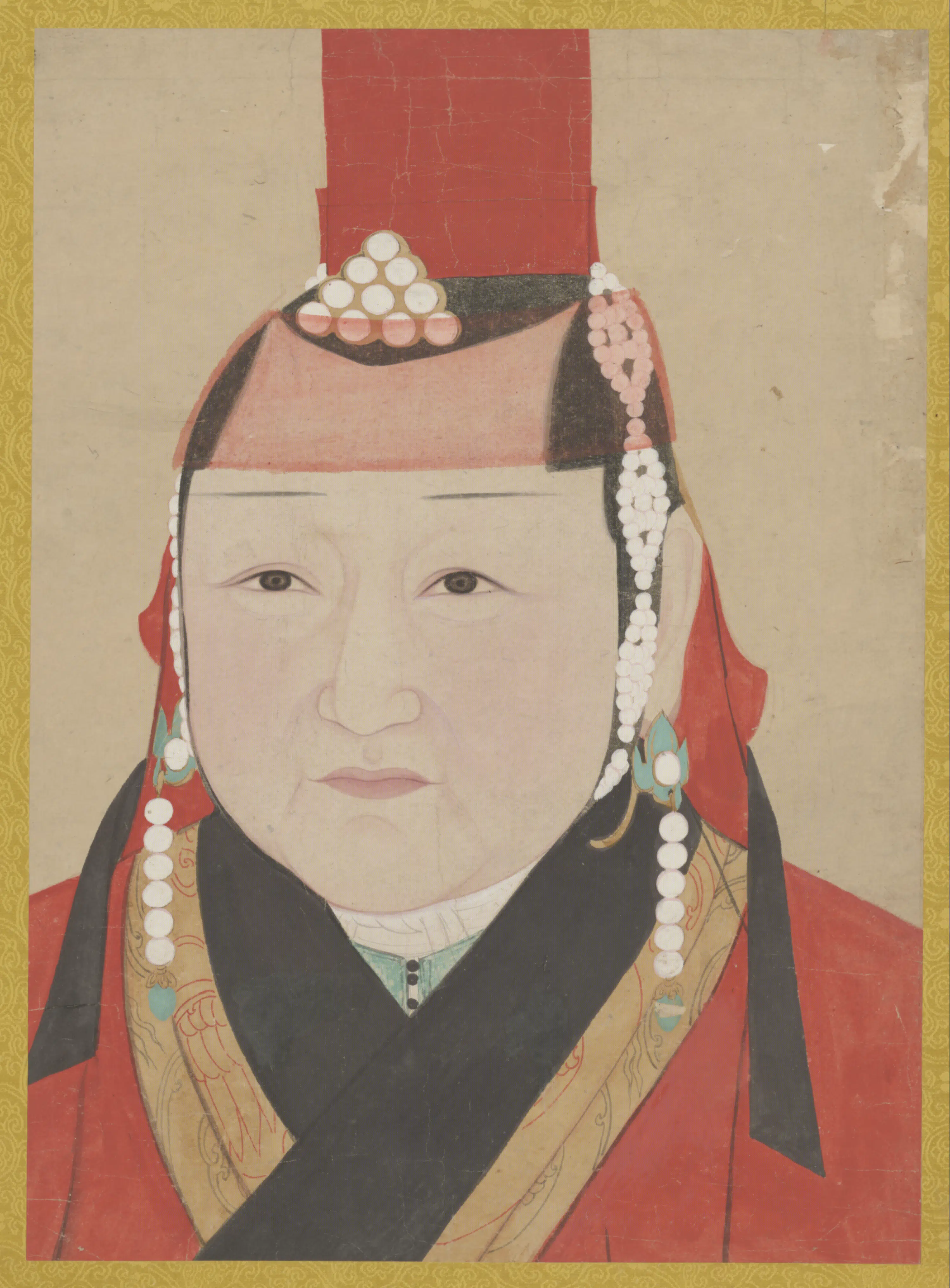 元朝【元人】《画元后妃太子像册-后妃像-1》