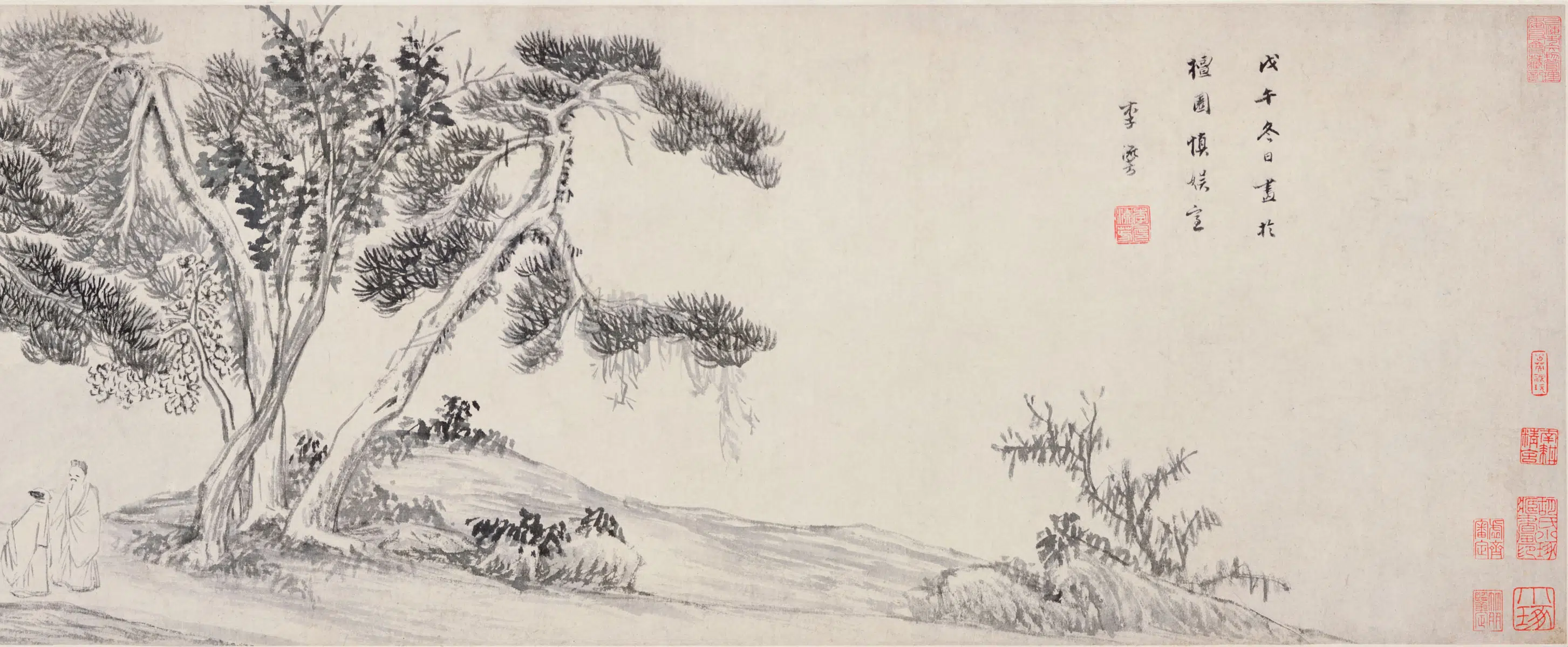 明朝【李流芳】《松林高士图卷》 第3张