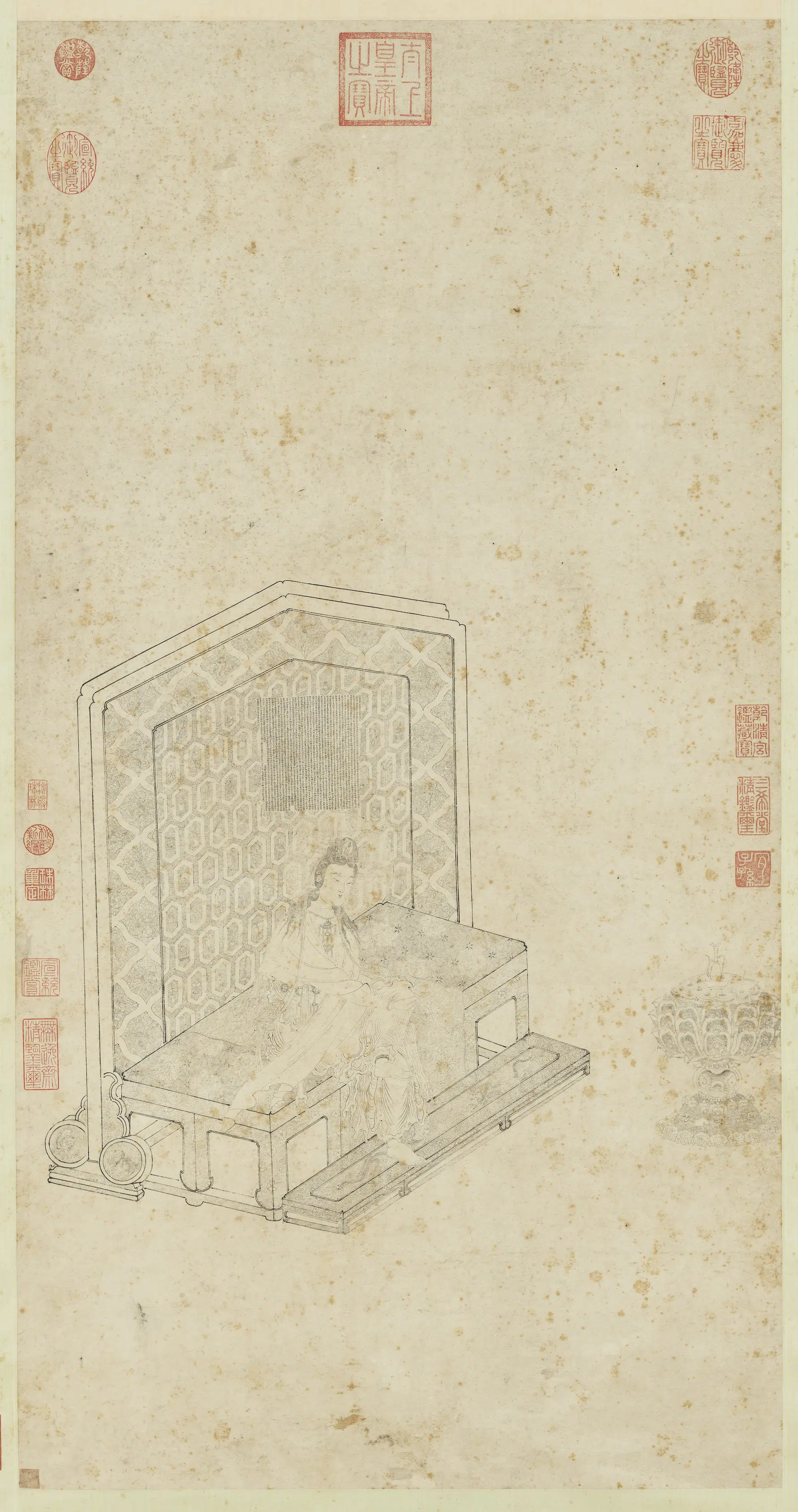 明朝《明人临宋人白描大士像图轴》