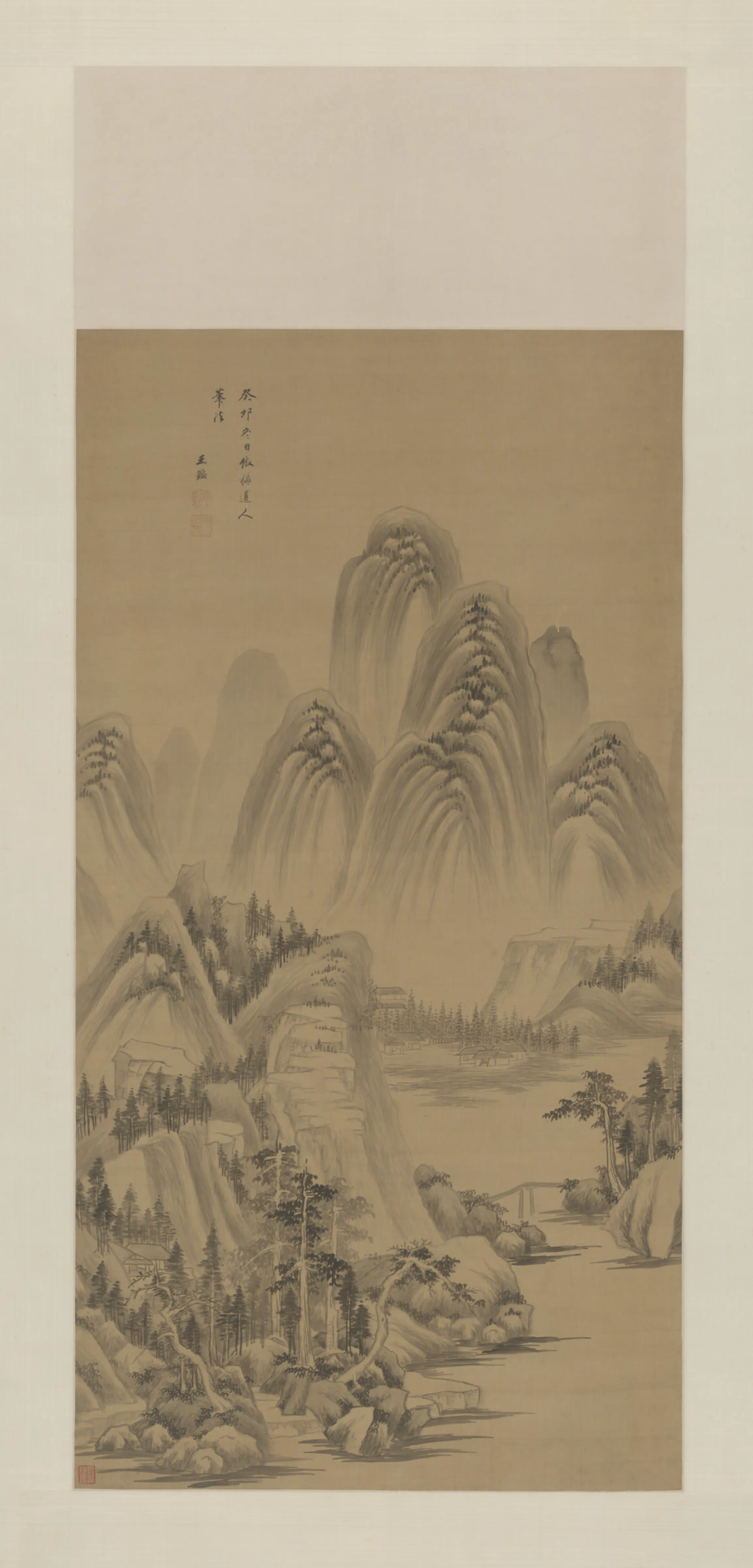 清代【王鉴】《仿梅道人山水轴》