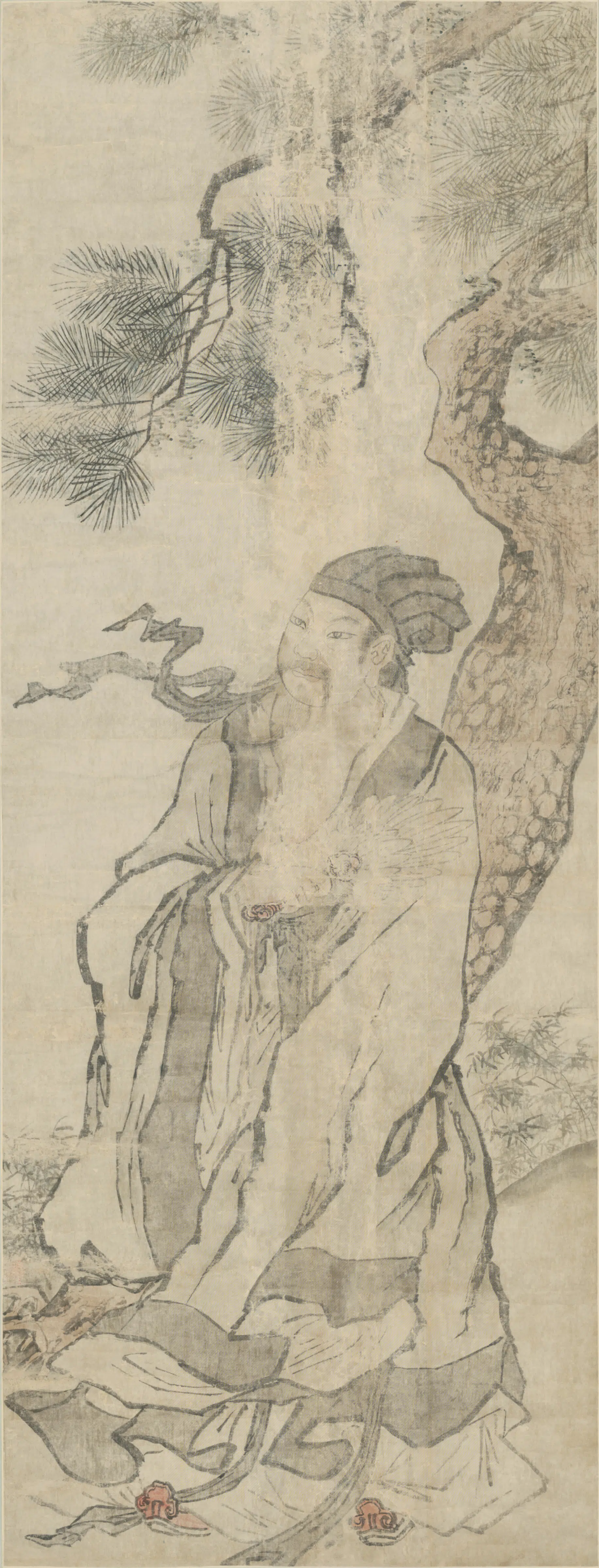 明朝【明人】《树下仙人图轴-2》 第1张