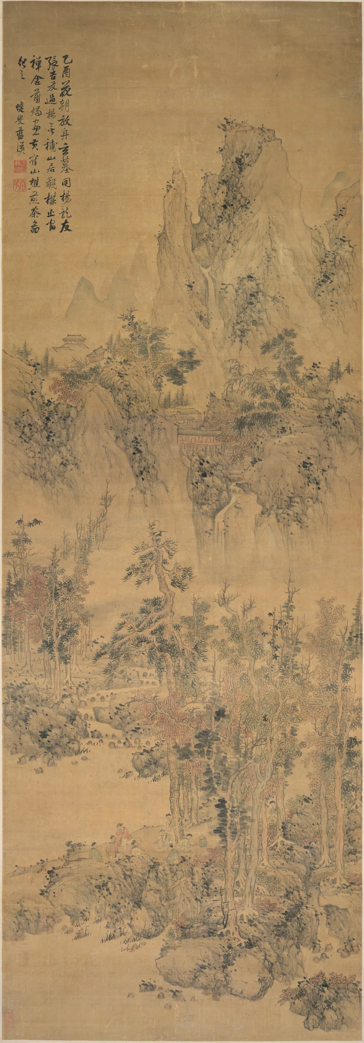 明朝【蓝瑛】《煎茶图轴》