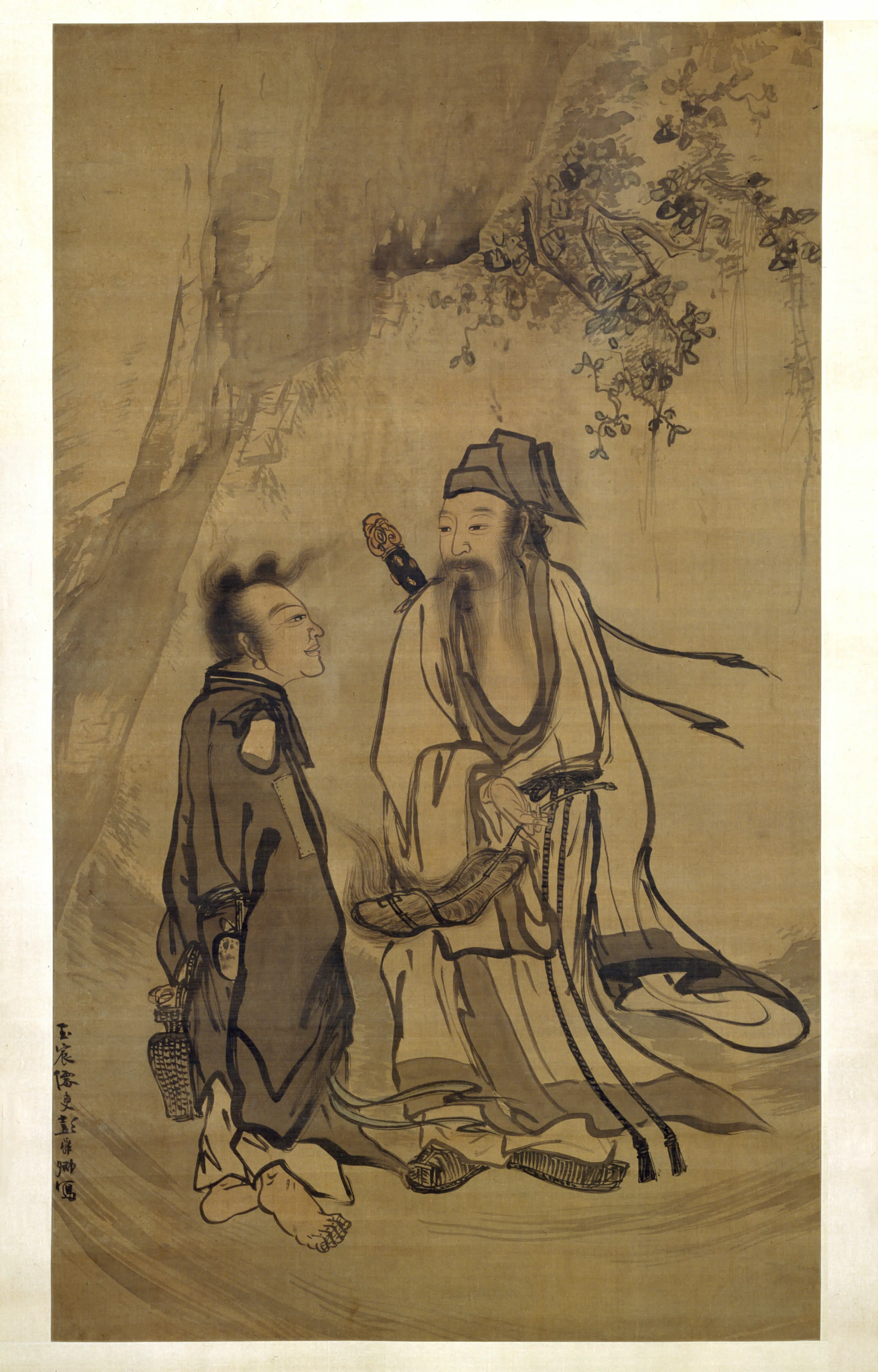 明朝【彭舜卿】《二仙轴》