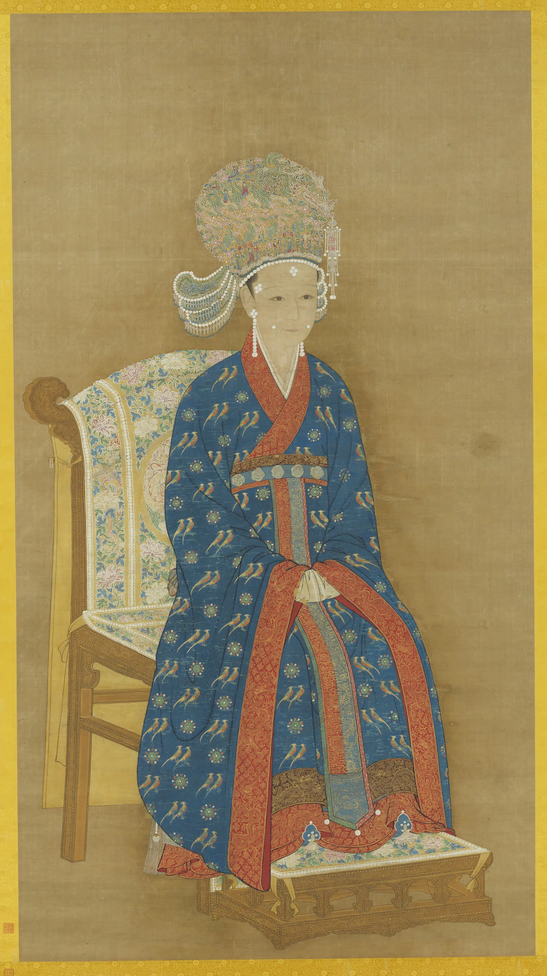 宋代《宋高宗后坐像图轴》