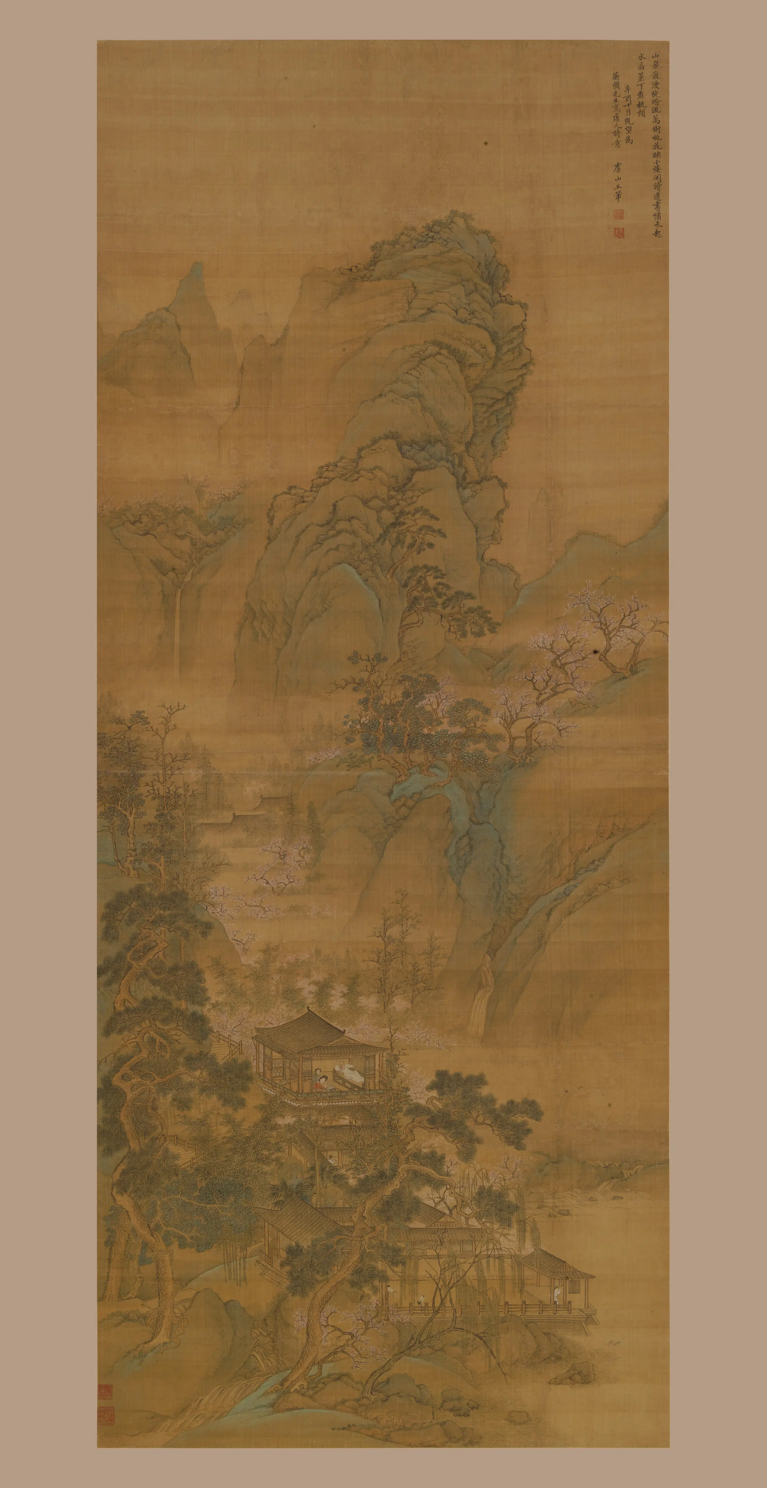 清代【王翚】《青绿山水轴》