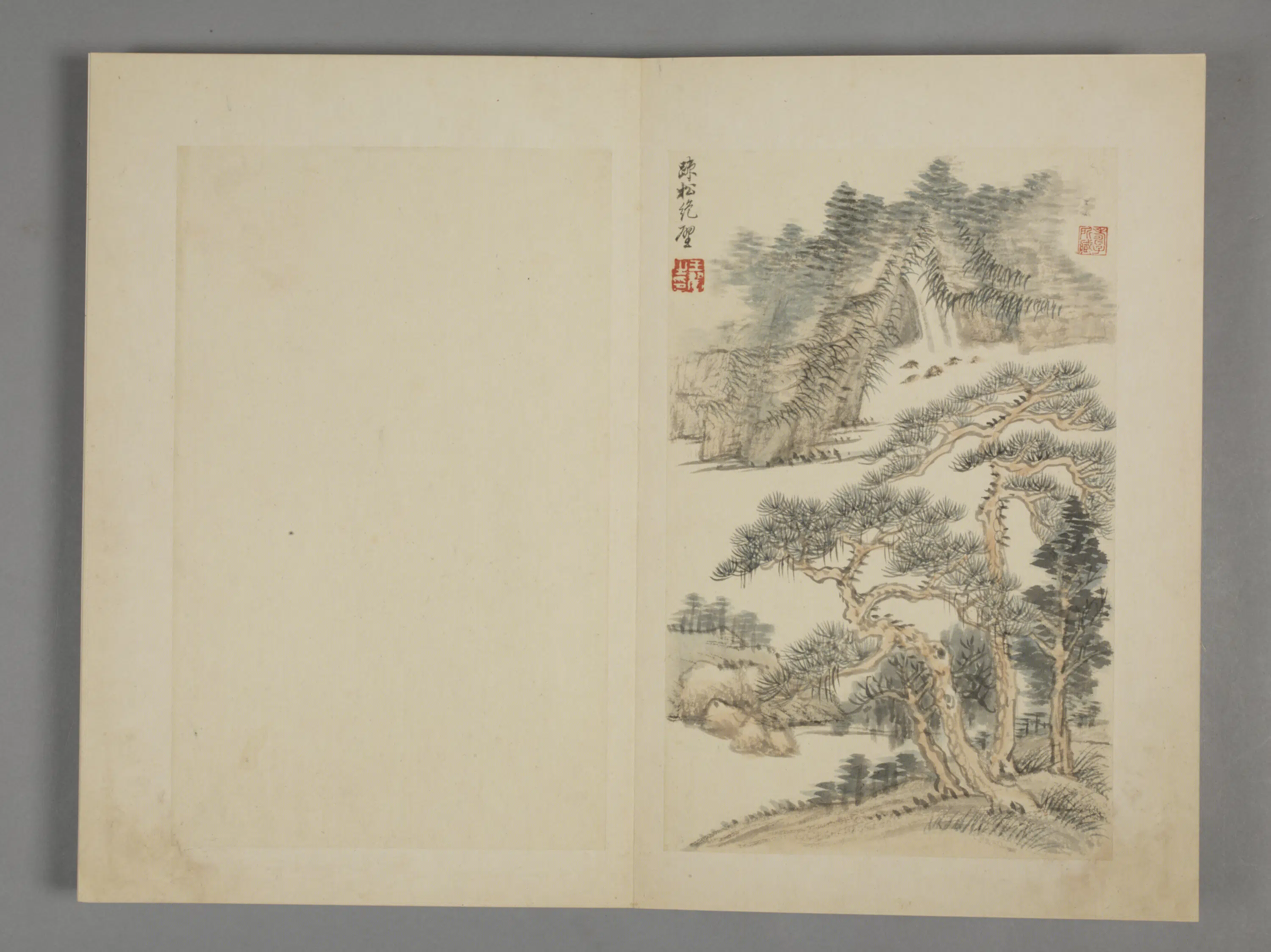 清代【王翚】《仿古山水册(9开)》 第2张 清代【王翚】《仿古山水册(9开)》 第2张