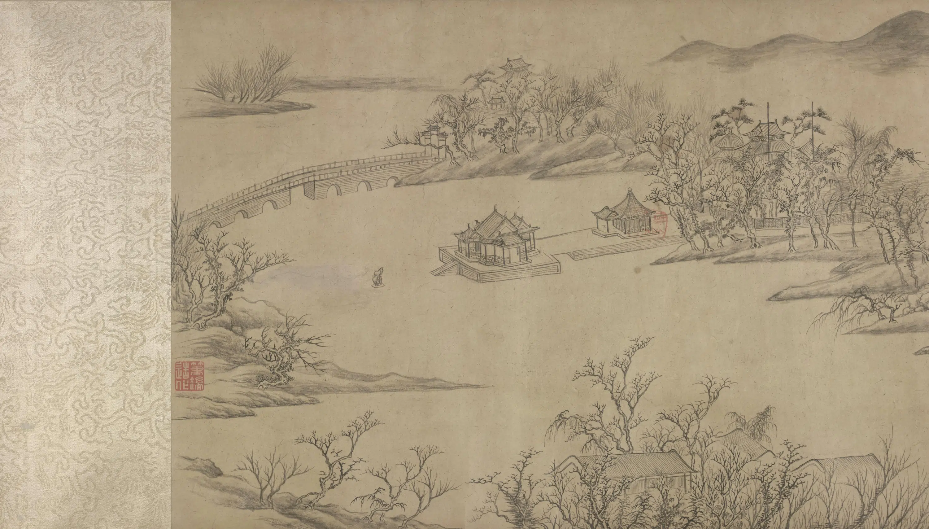 清代【爱新觉罗弘历-乾隆-清高宗】《瀛台胜景图卷》