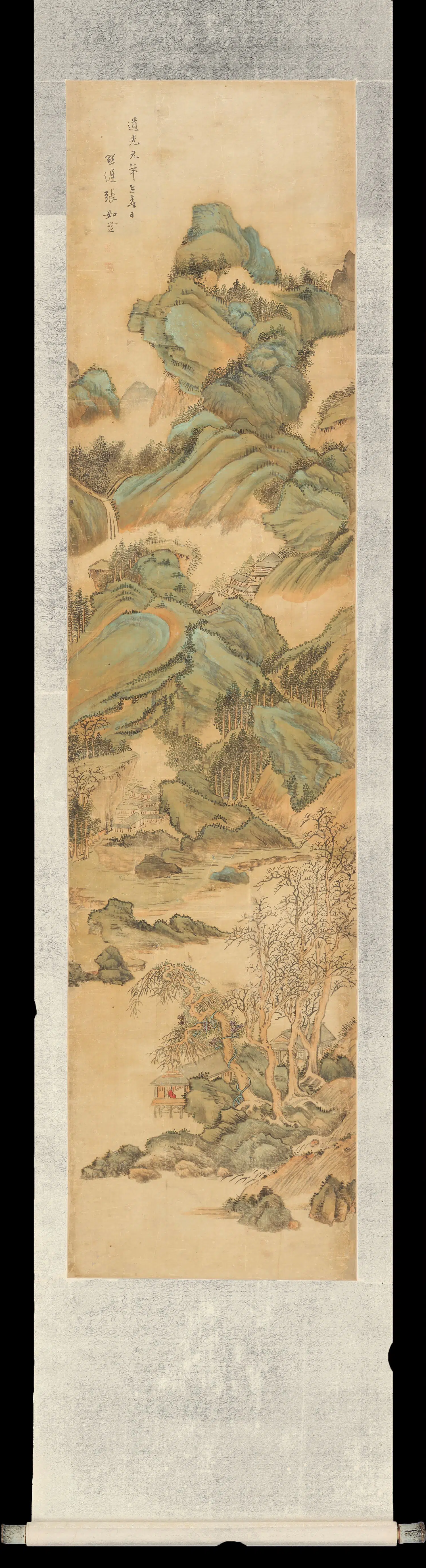 清朝【张如芝】《山水条幅》