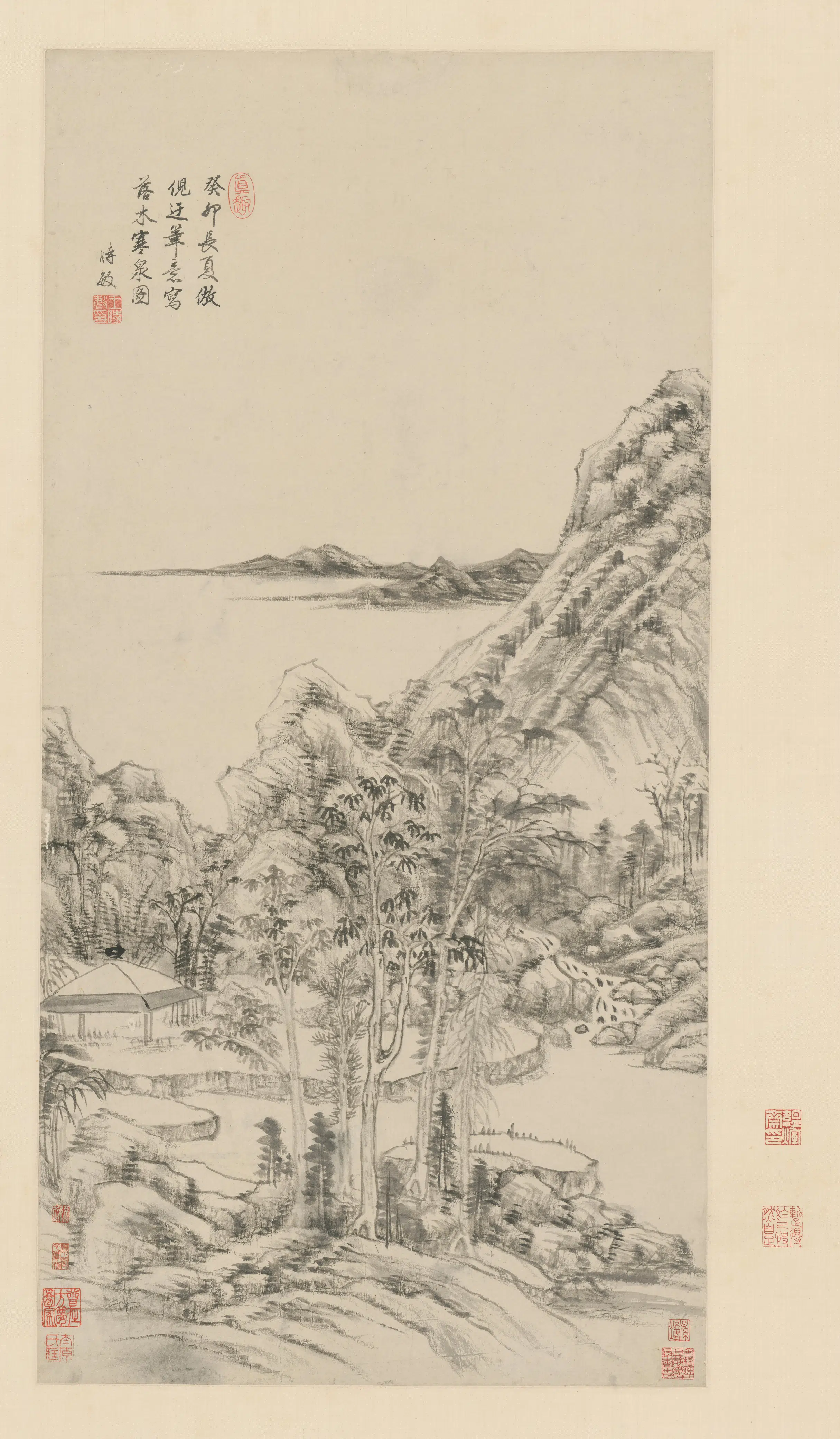 清代【王时敏】《落木寒泉图轴》 第1张 清代【王时敏】《落木寒泉图轴》 第1张