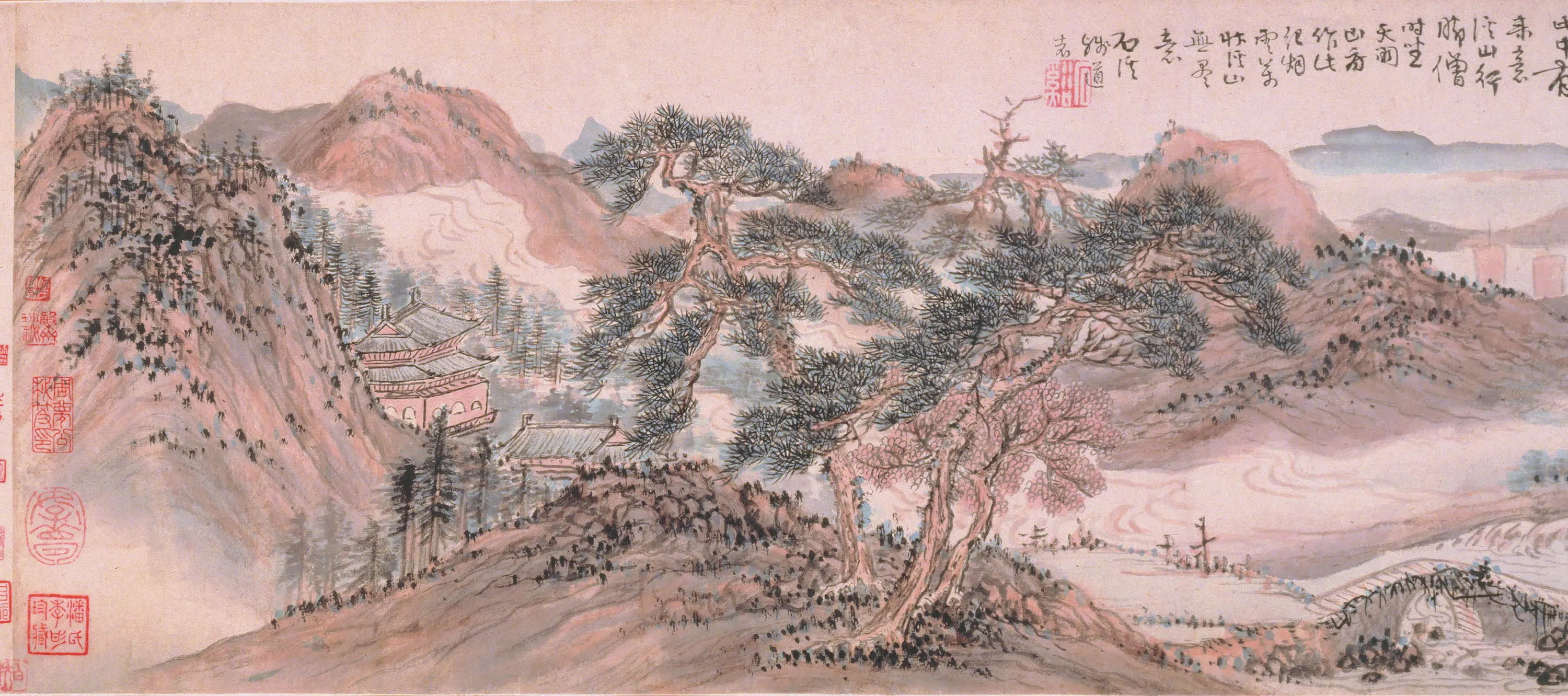 清代【髡残(石谿)】《溪山无尽图卷》
