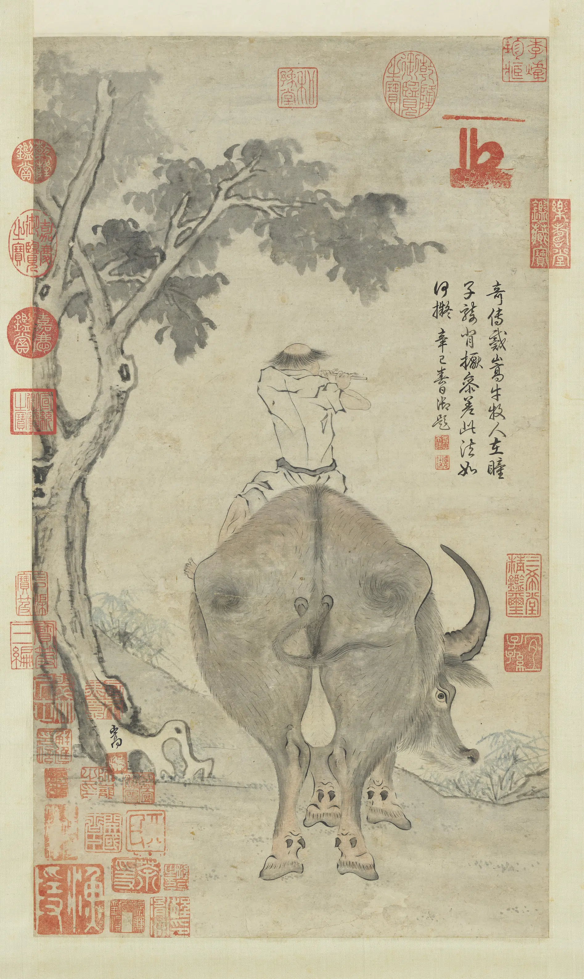 唐朝【戴嵩】《画牛图轴》